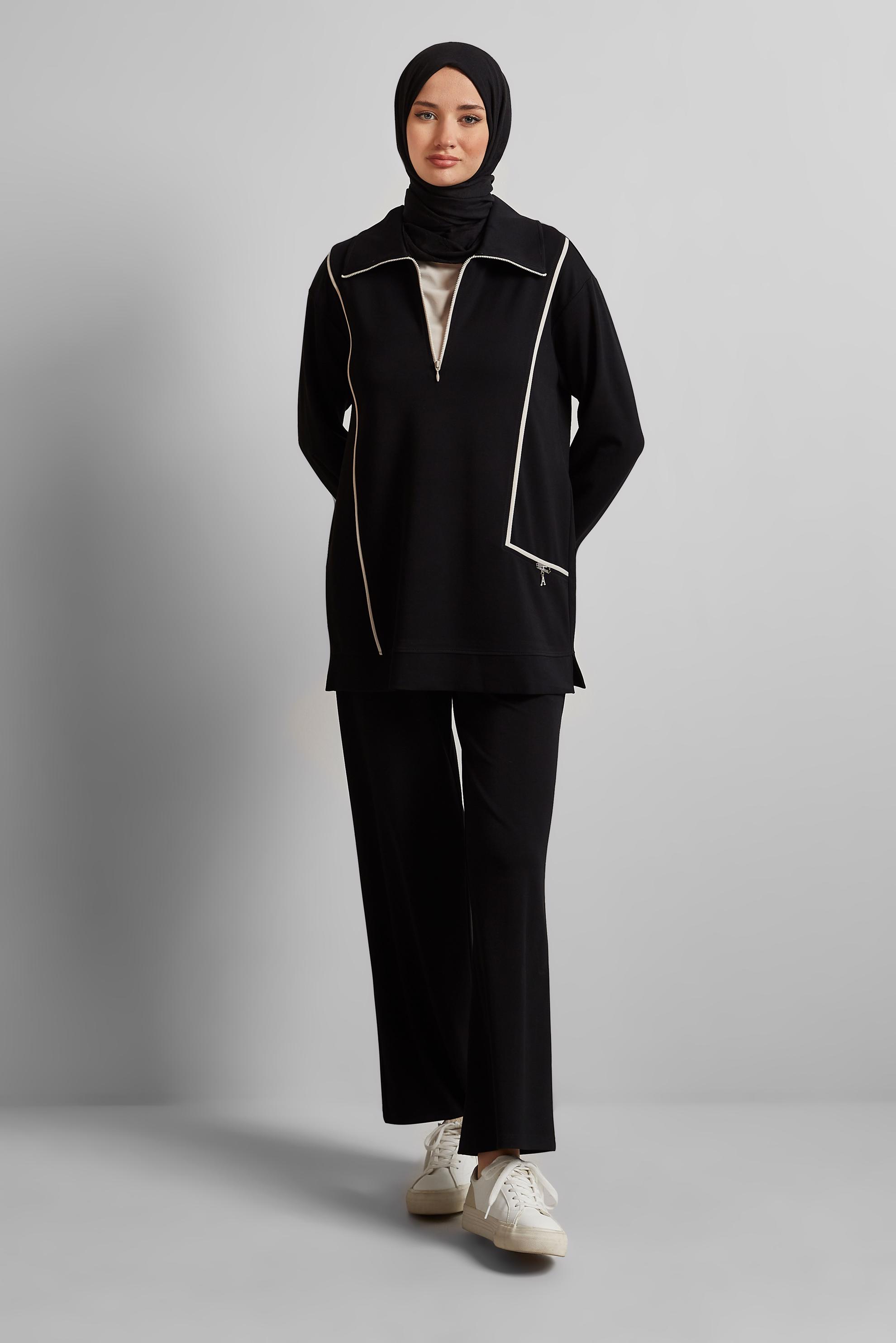 Tesettür giyim SİYAH PANTOLONLU EŞOFMAN TAKIM 45671