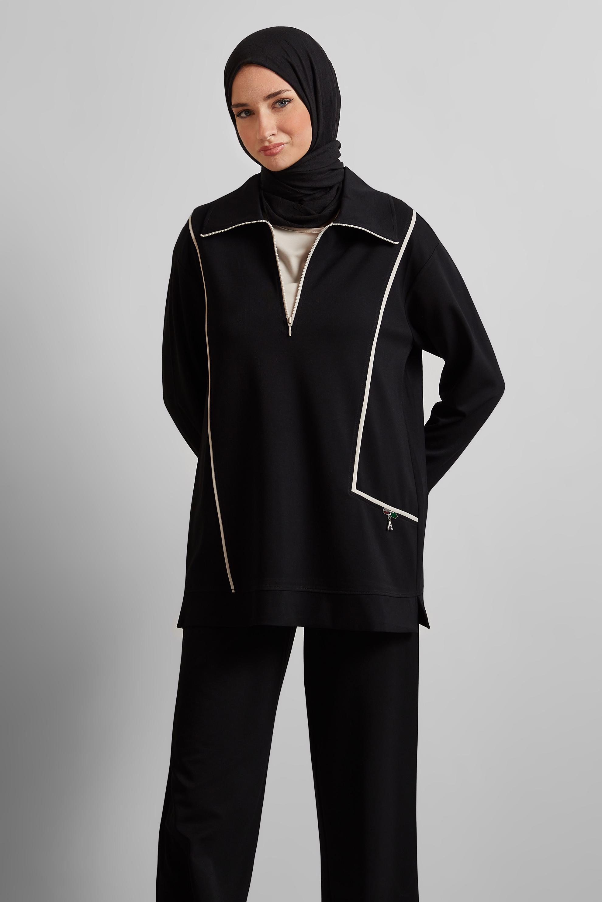 Tesettür giyim SİYAH PANTOLONLU EŞOFMAN TAKIM 45671