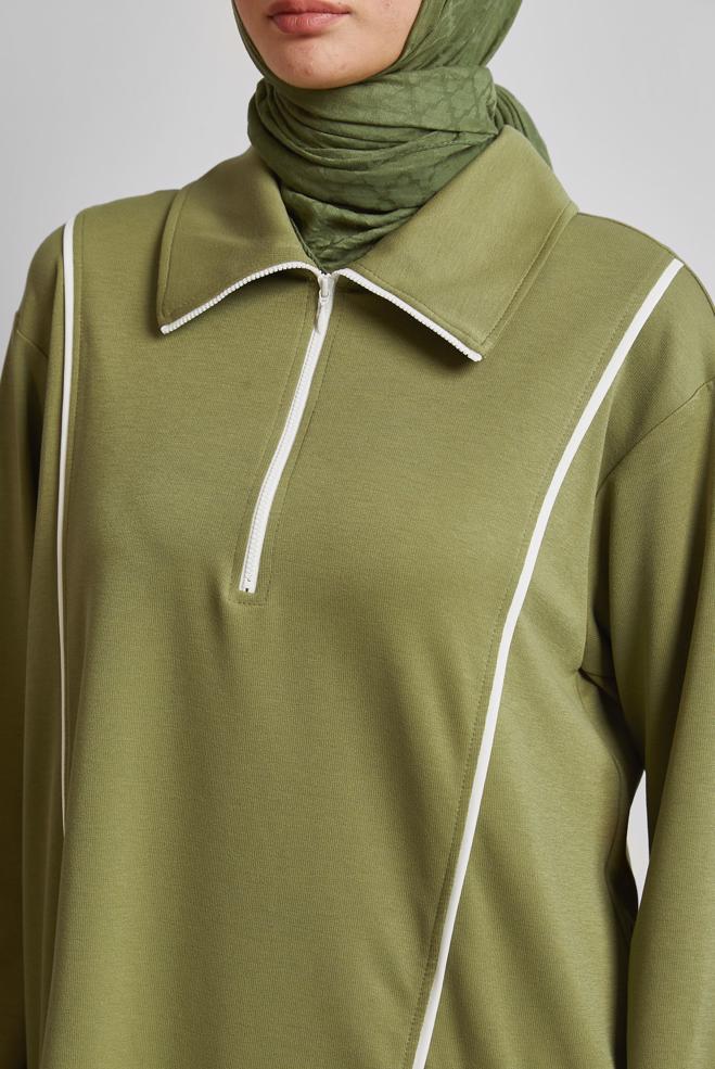 Hijab-Kleidung GRÜN TRAININGSHOSEN-SET 45671 - ALVİNA