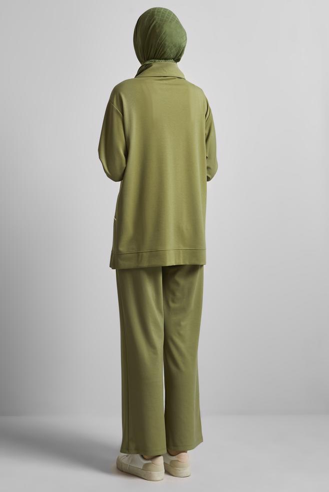 Hijab-Kleidung GRÜN TRAININGSHOSEN-SET 45671 - ALVİNA