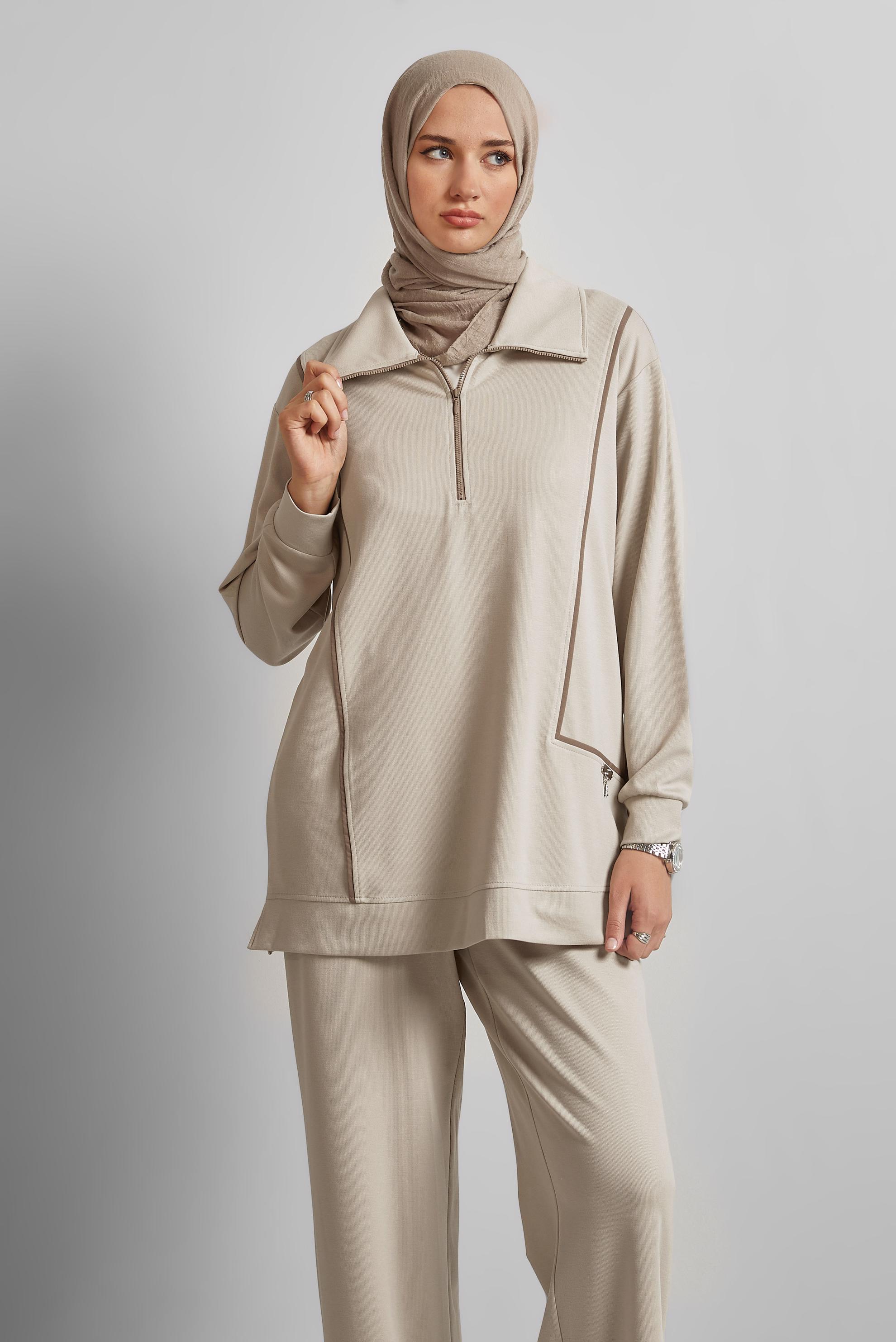 Vêtements hijab BEIGE ENSEMBLE PANTALON DE SURVÊTEMENT 45671
