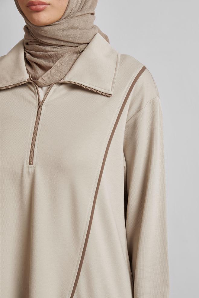 Vêtements hijab BEIGE ENSEMBLE PANTALON DE SURVÊTEMENT 45671 - ALVİNA