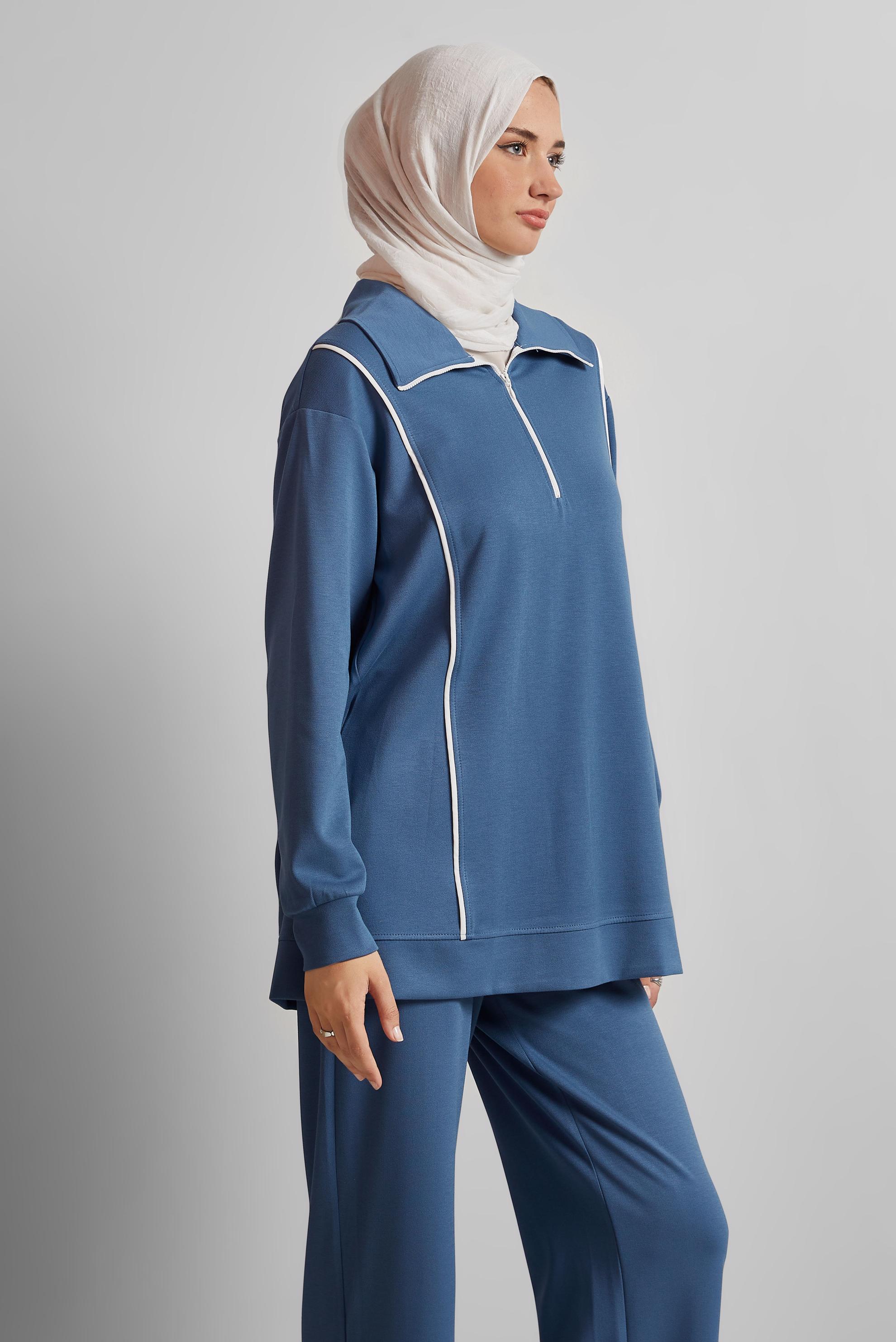 Tesettür giyim LACİVERT PANTOLONLU EŞOFMAN TAKIM 45671