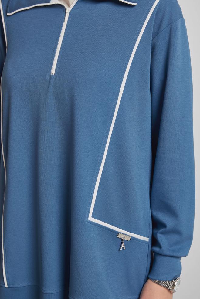 Hijab-Kleidung NAVY BLAU TRAININGSHOSEN-SET 45671 - ALVİNA