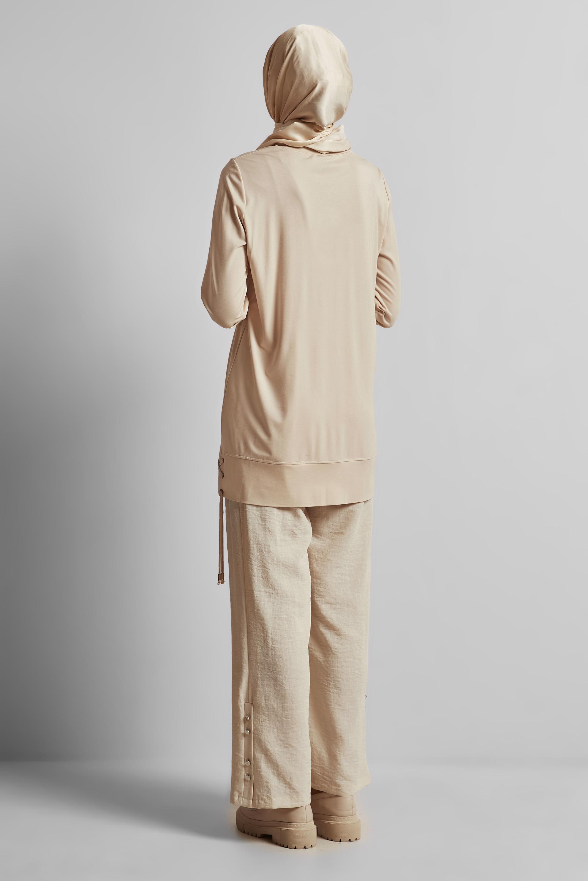 Vêtements hijab BEIGE TUNIQUE DE SURVÊTEMENT IMPRIMÉE 45692