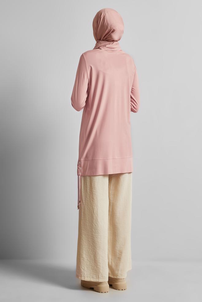 Hijab clothing POWDER PRINTED TRACKSUIT TUNIC 45692 - ALVİNA