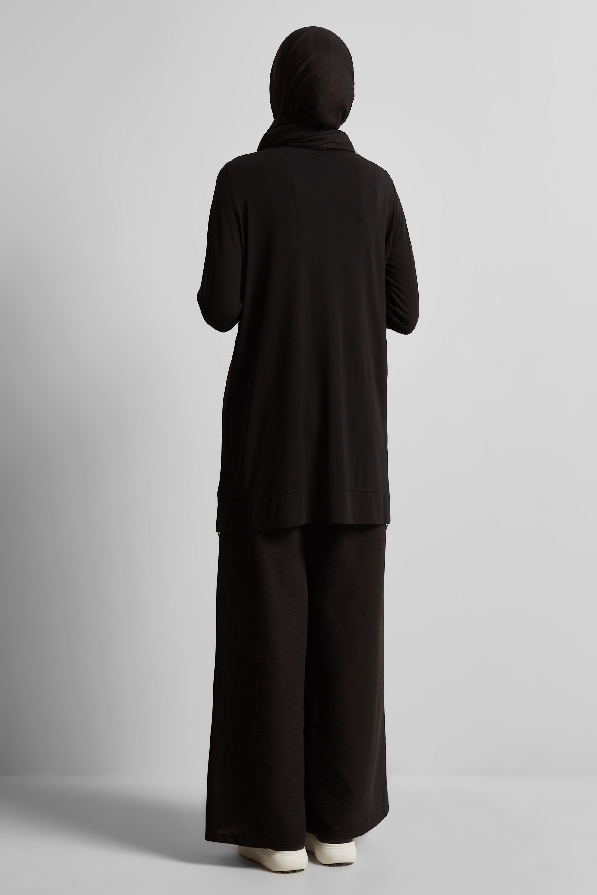 Vêtements hijab NOIR TUNIQUE DE SURVÊTEMENT IMPRIMÉE 45693