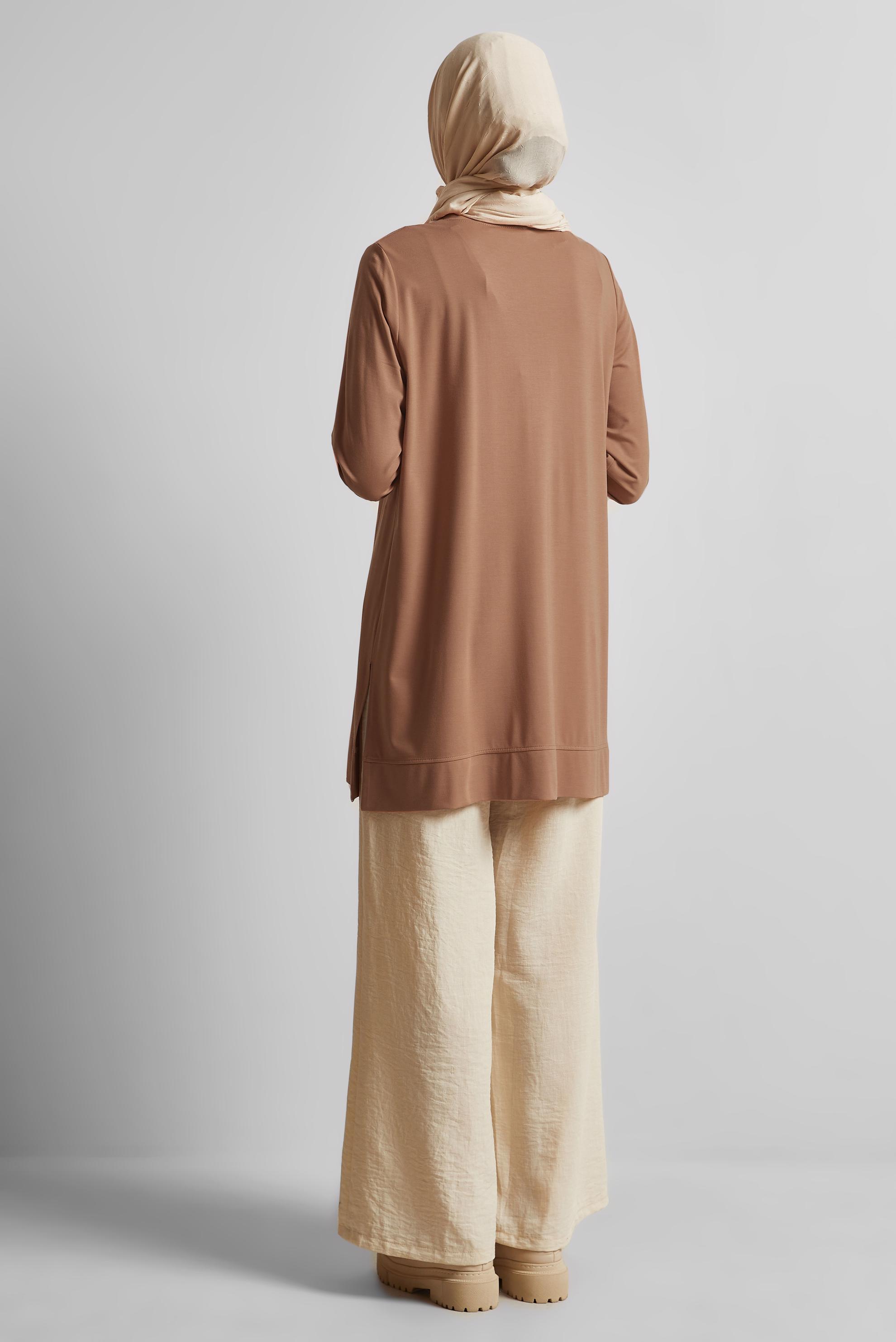 Vêtements hijab BRUN TUNIQUE DE SURVÊTEMENT IMPRIMÉE 45693