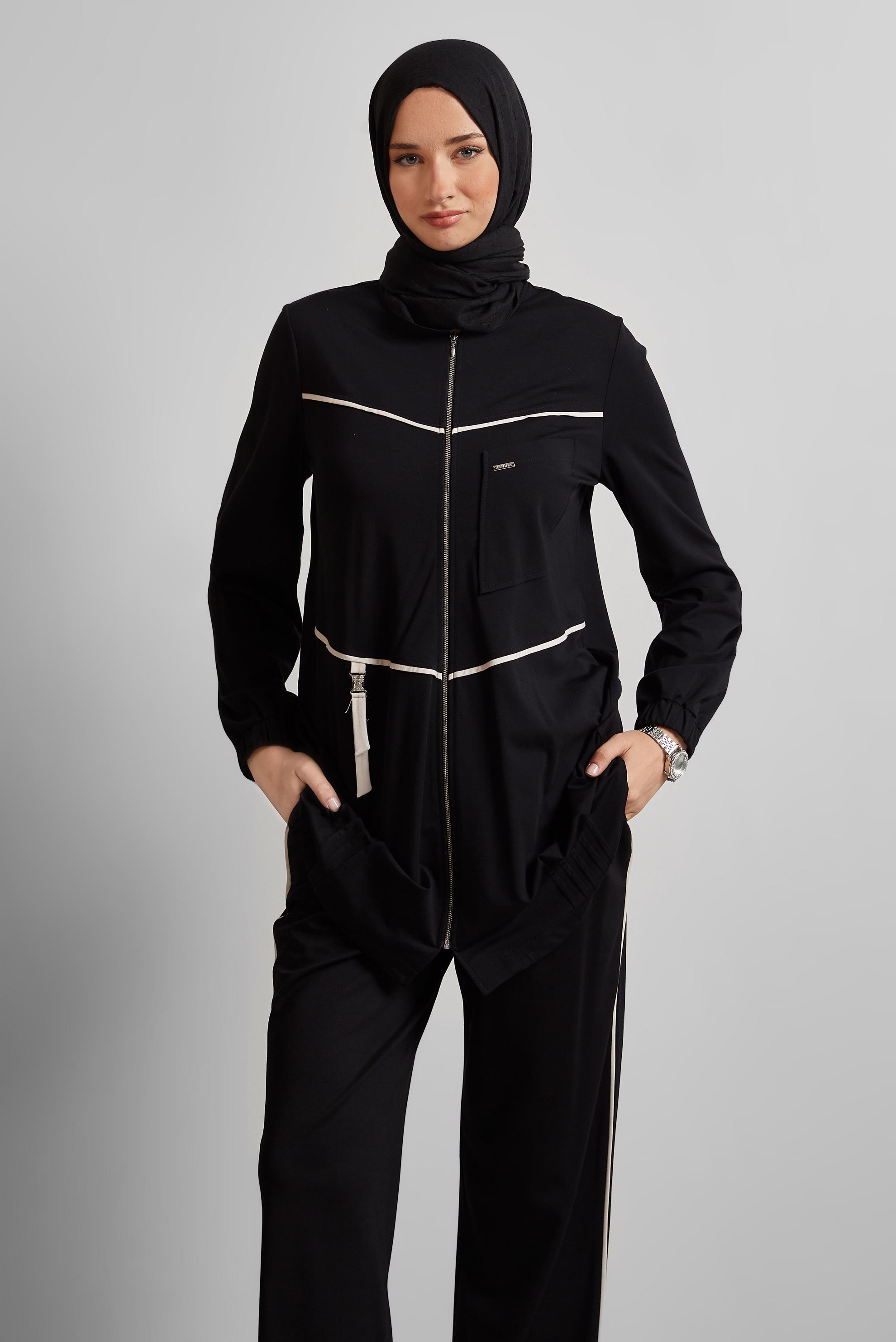 Tesettür giyim SİYAH PANTOLONLU EŞOFMAN TAKIM 45697