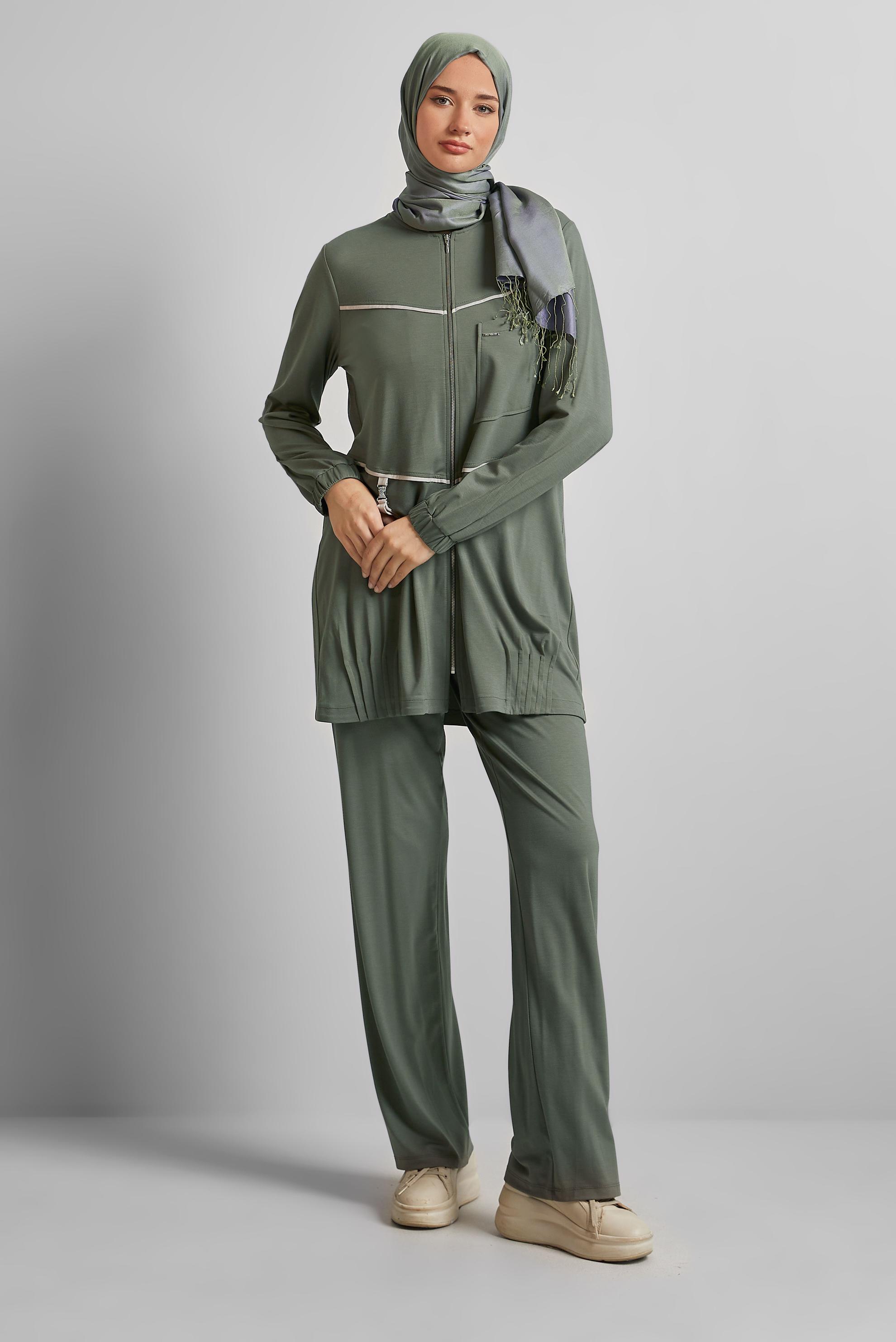 Vêtements hijab KAKI ENSEMBLE PANTALON DE SURVÊTEMENT 45697