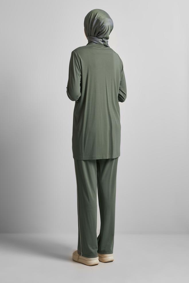 Vêtements hijab KAKI ENSEMBLE PANTALON DE SURVÊTEMENT 45697 - ALVİNA