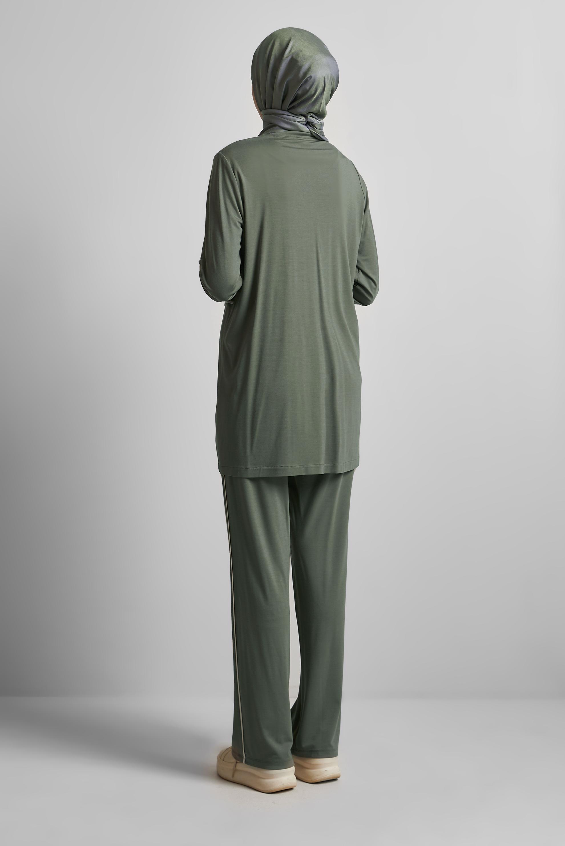 Vêtements hijab KAKI ENSEMBLE PANTALON DE SURVÊTEMENT 45697