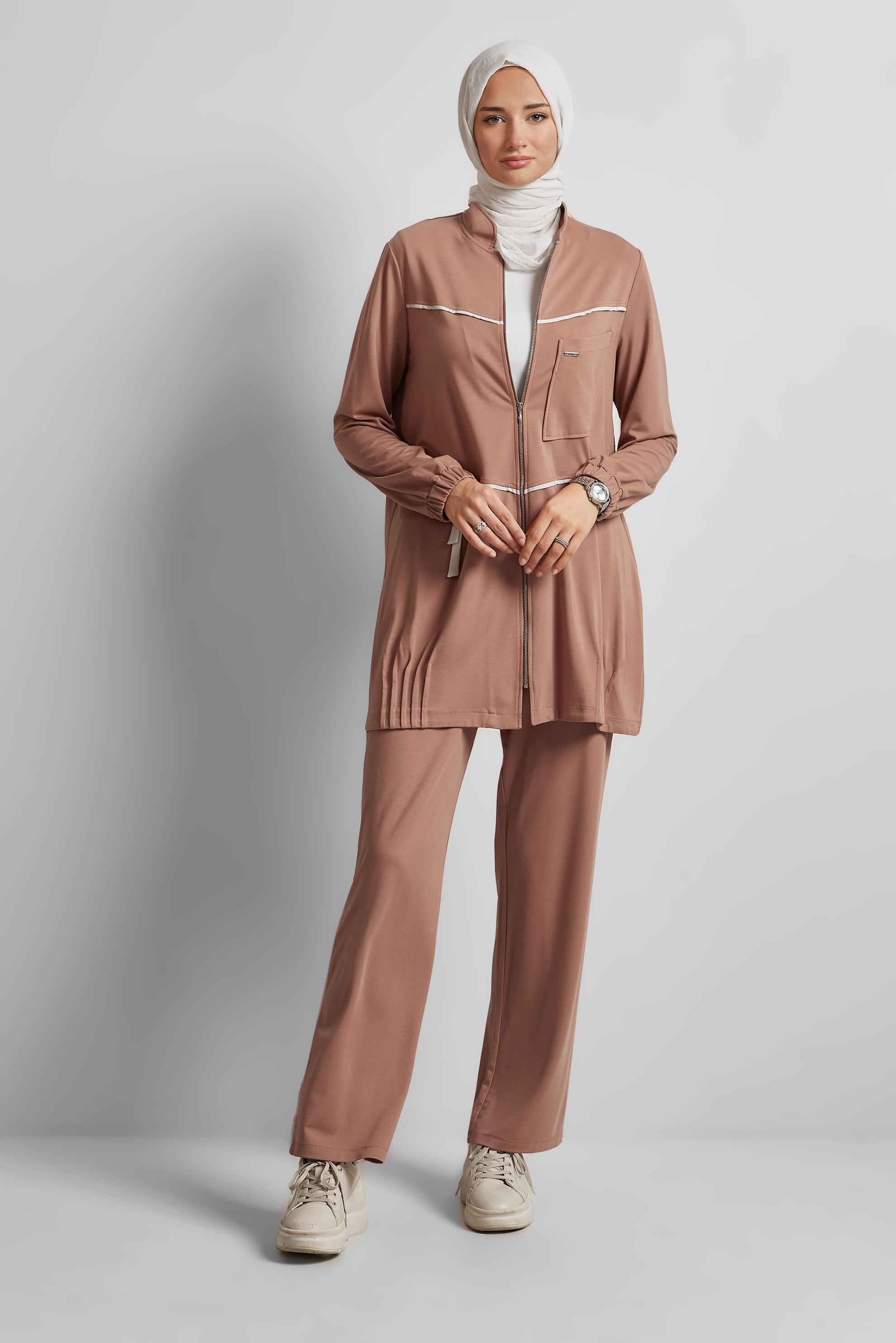 Vêtements hijab BRUN ENSEMBLE PANTALON DE SURVÊTEMENT 45697