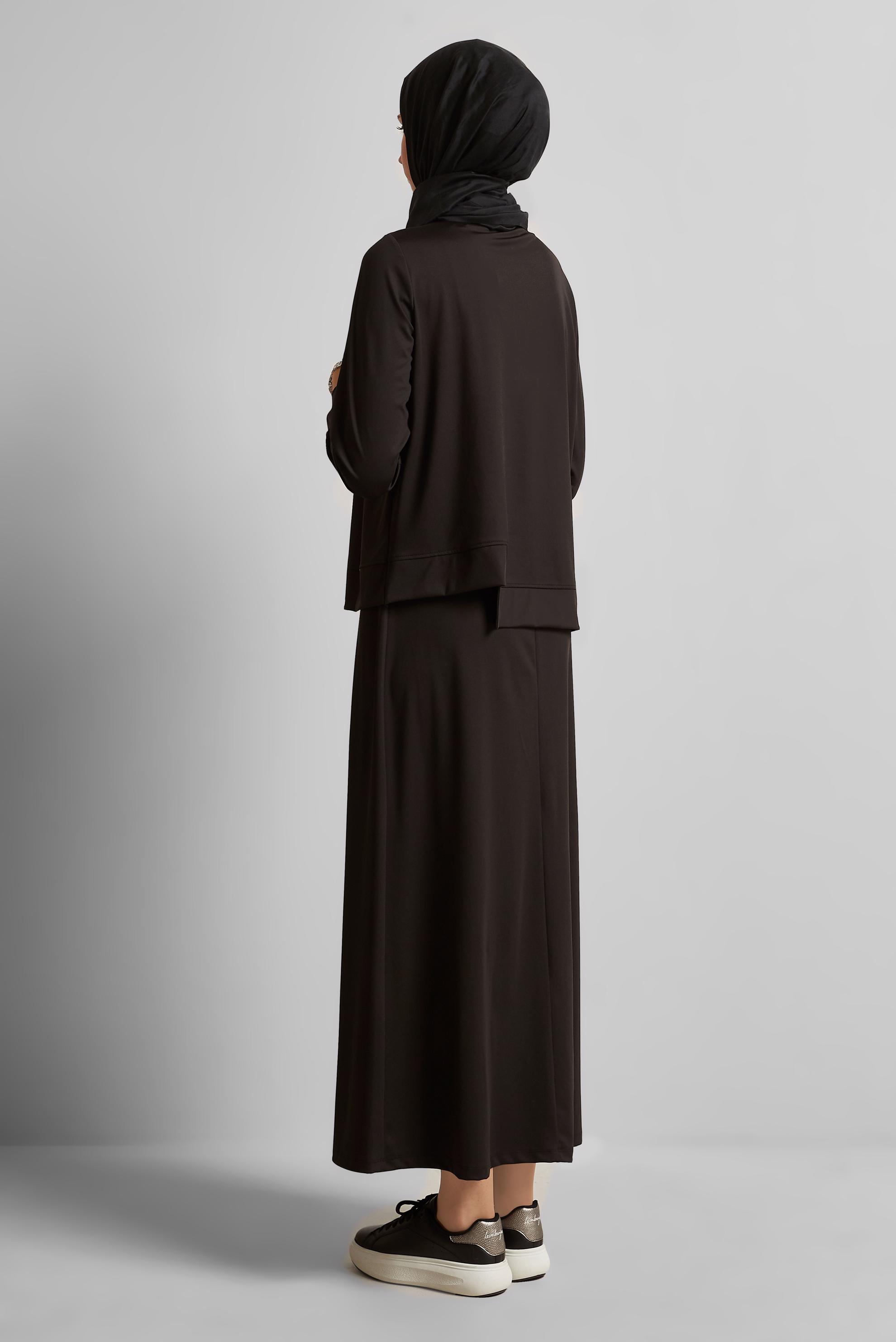 Vêtements hijab NOIR ENSEMBLE DE SURVÊTEMENT JUPE 45698