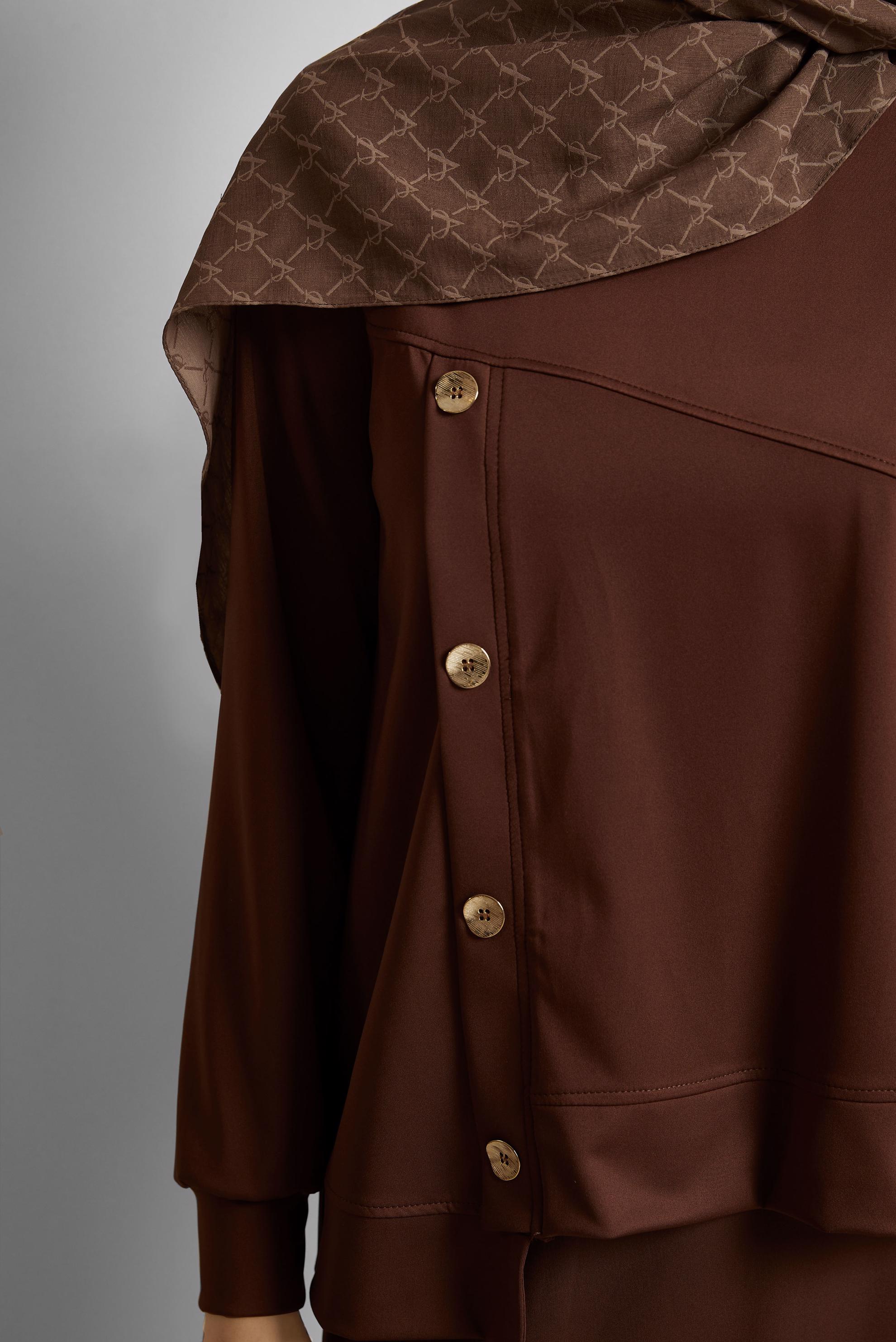 Vêtements hijab BRUN ENSEMBLE DE SURVÊTEMENT JUPE 45698