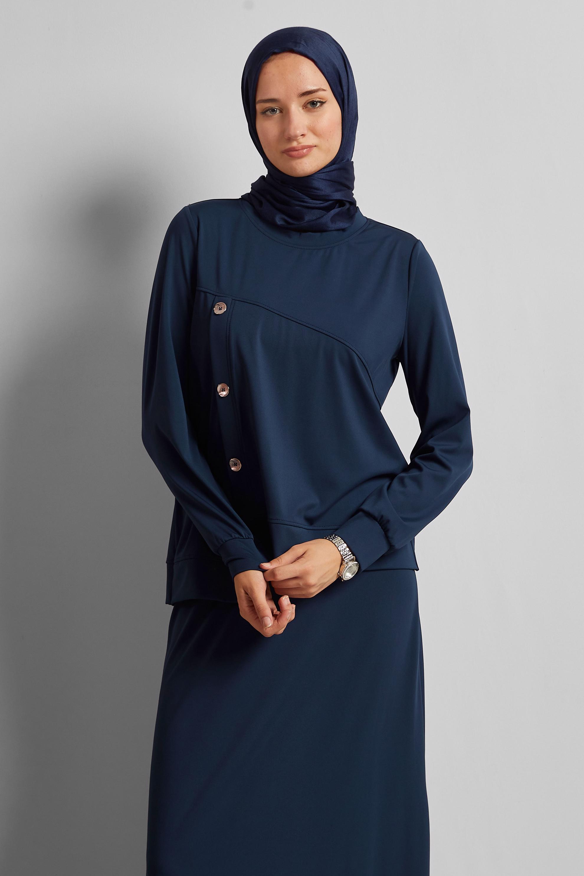 Vêtements hijab BLEU MARINE ENSEMBLE DE SURVÊTEMENT JUPE 45698