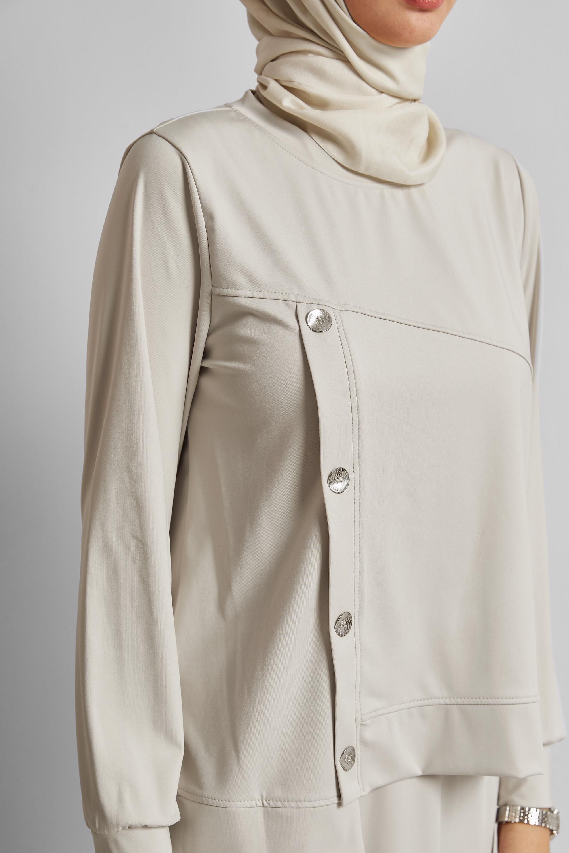 Vêtements hijab BEIGE ENSEMBLE DE SURVÊTEMENT JUPE 45698