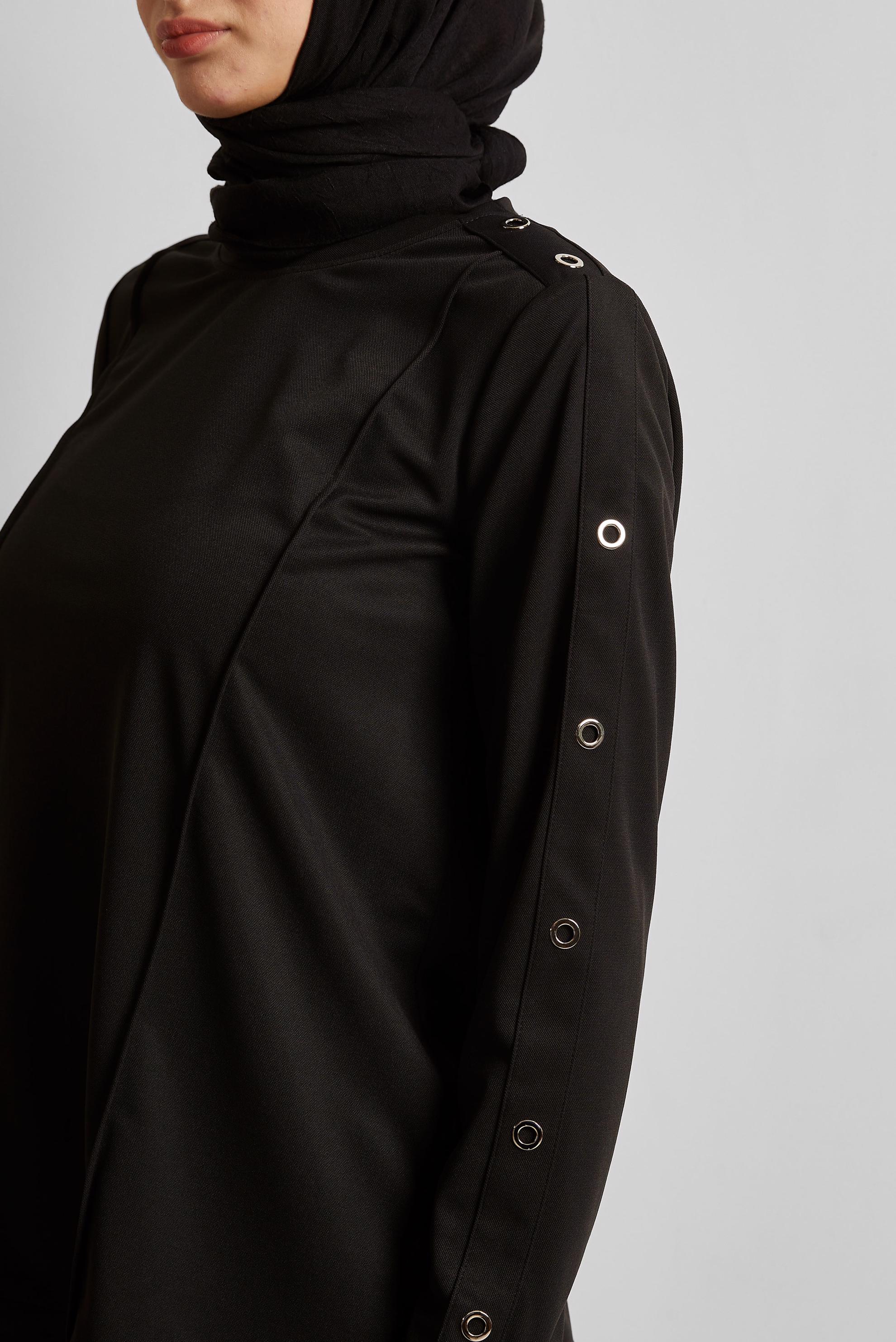 Vêtements hijab NOIR TUNIQUE DE SURVÊTEMENT À COL ROND 45699