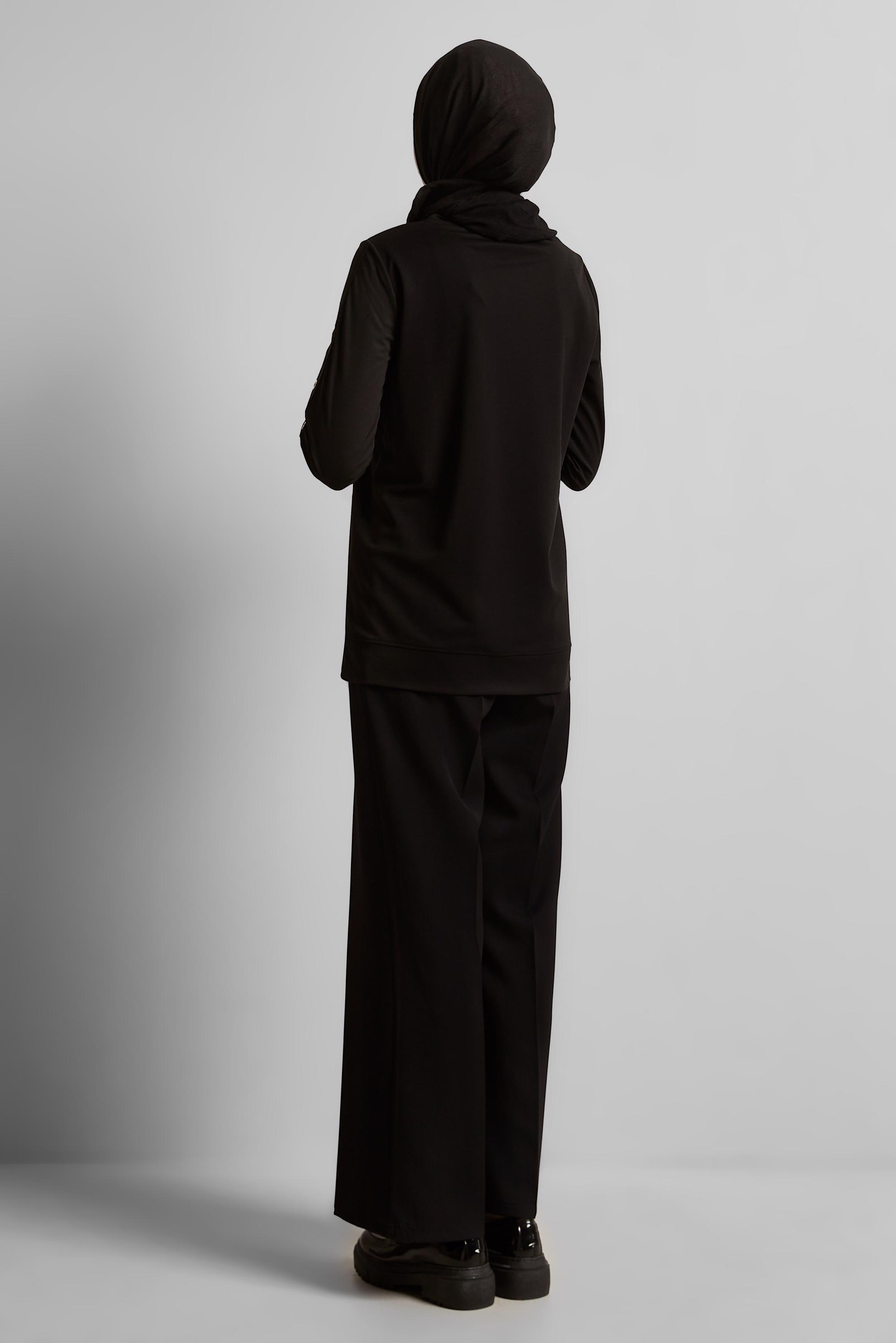 Vêtements hijab NOIR TUNIQUE DE SURVÊTEMENT À COL ROND 45699