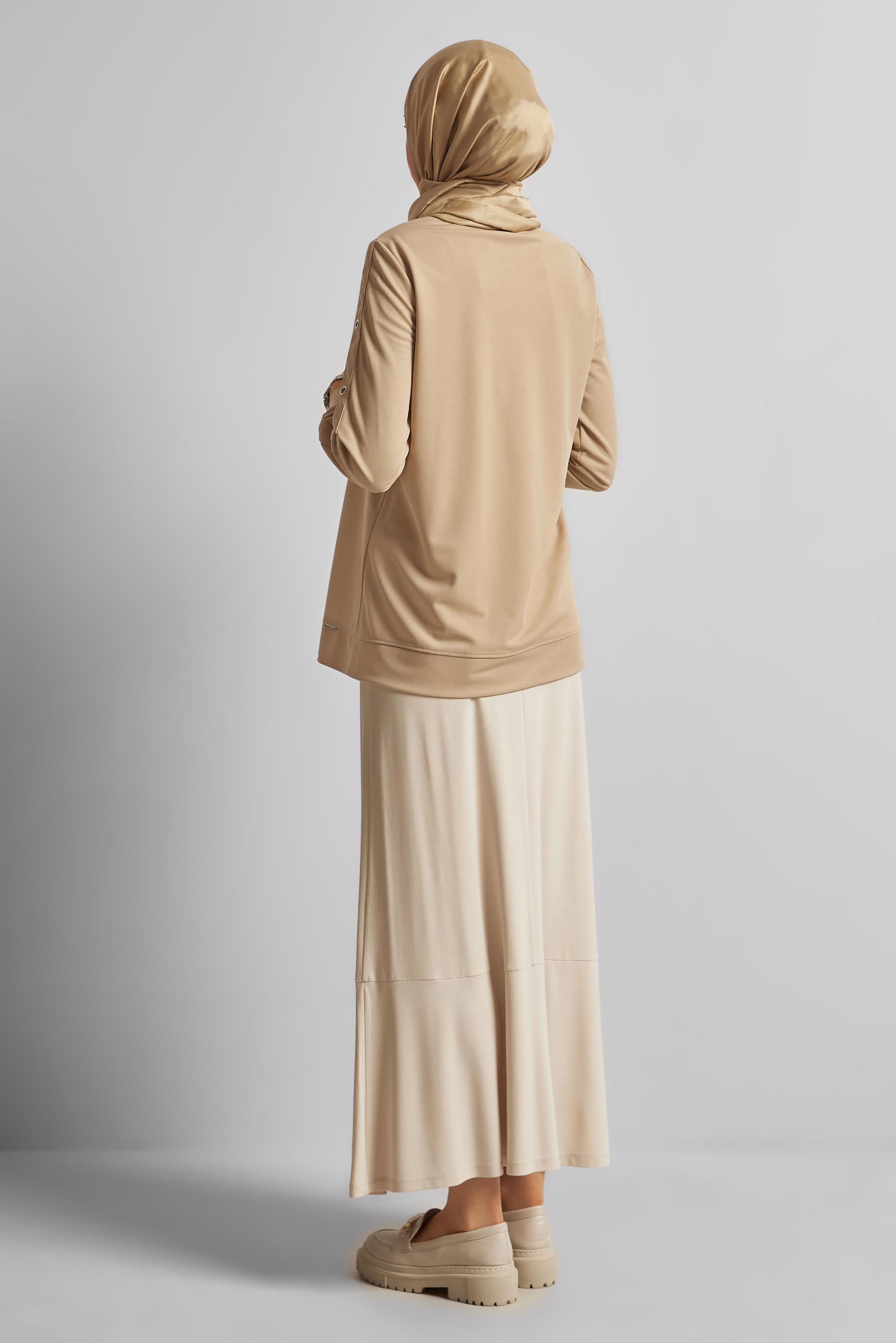 Vêtements hijab BEIGE TUNIQUE DE SURVÊTEMENT À COL ROND 45699