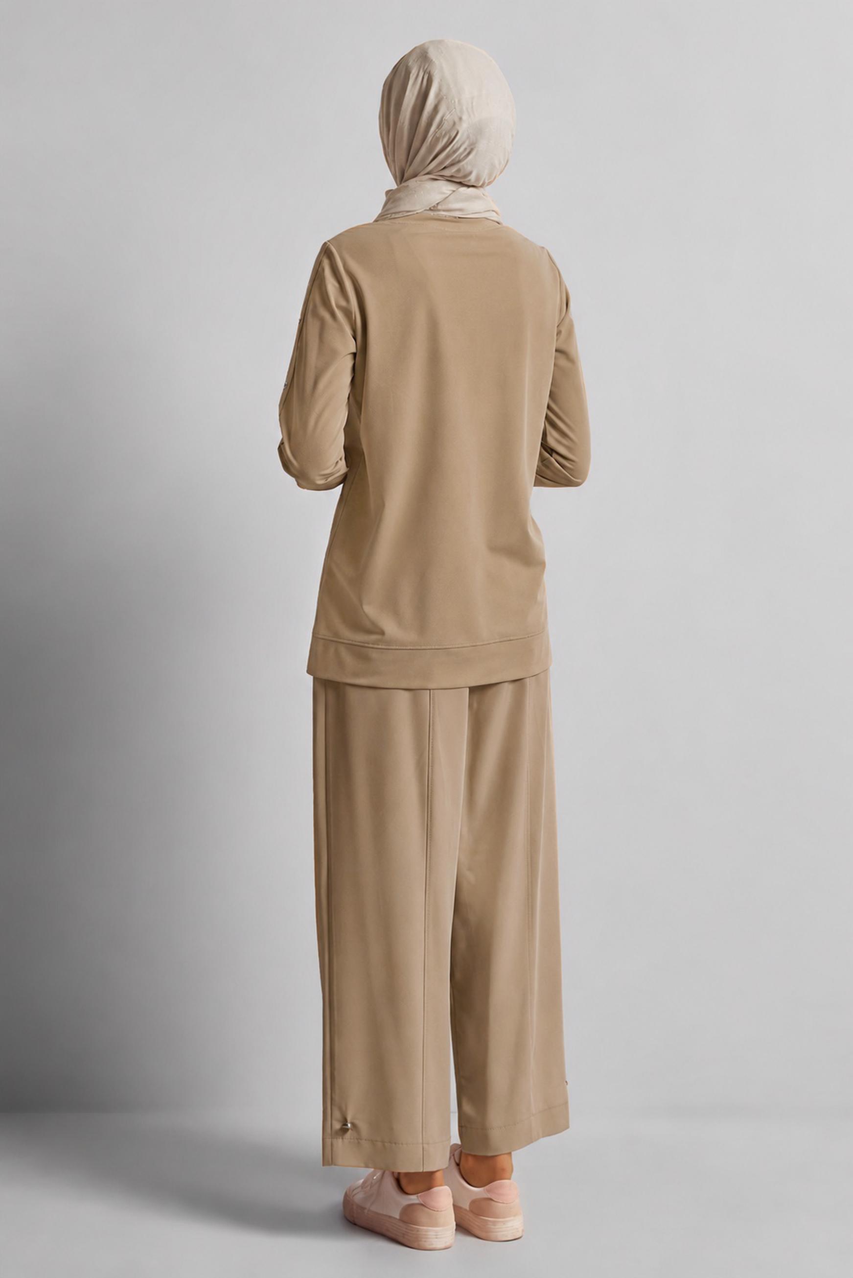 Vêtements hijab BEIGE TUNIQUE DE SURVÊTEMENT À COL ROND 45699