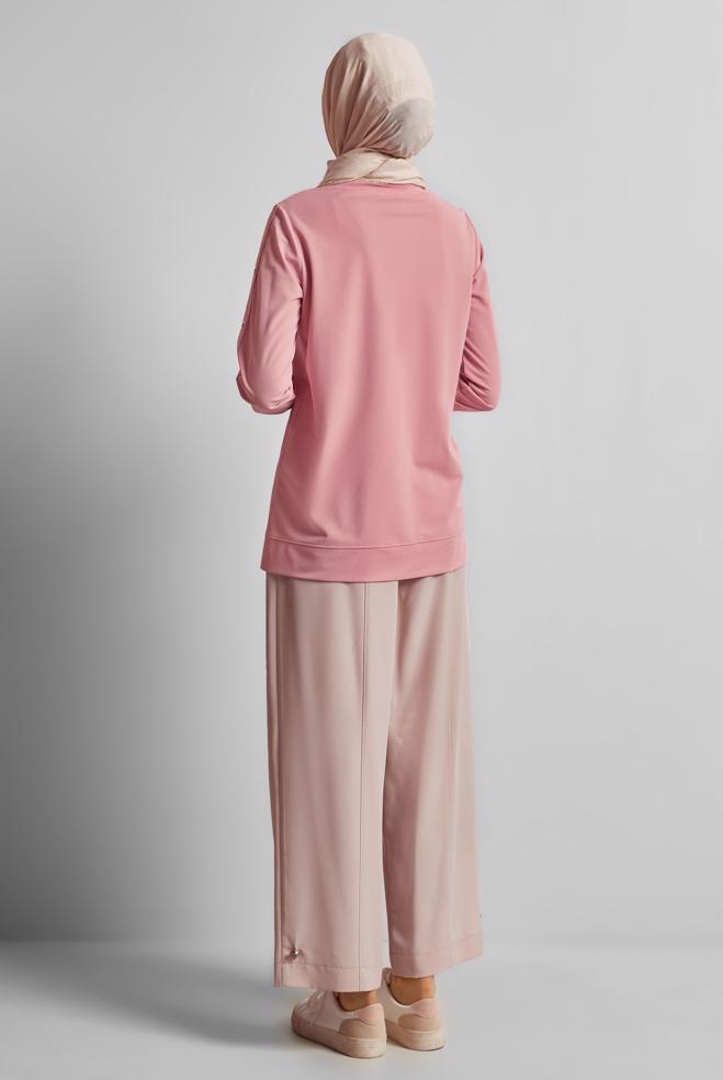 Hijab clothing POWDER CREW-NECK TRACKSUIT TUNIC 45699 - ALVİNA