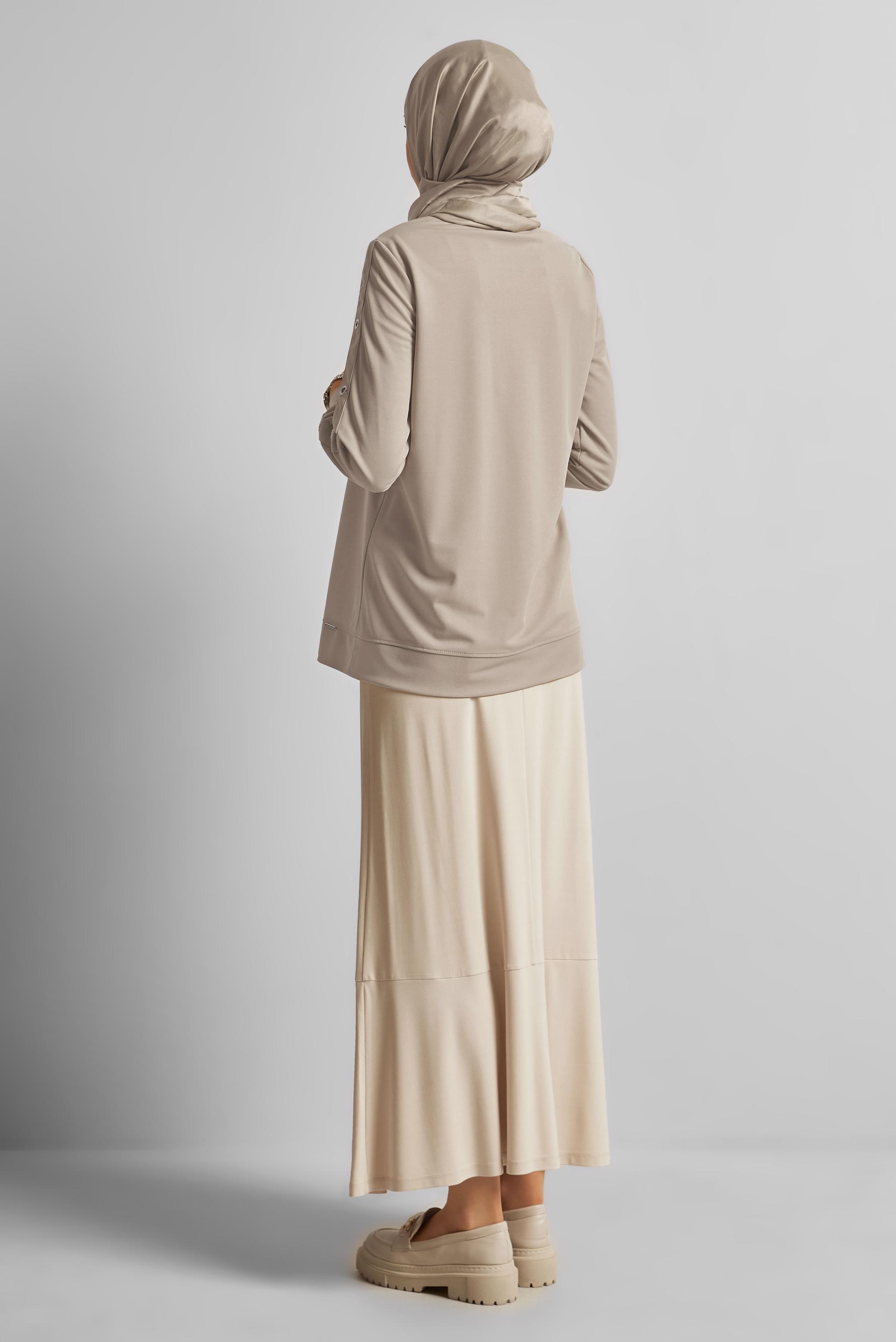 Hijab clothing BEIGE CREW-NECK TRACKSUIT TUNIC 45699