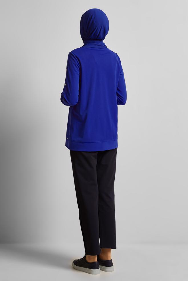 Hijab clothing NAVY BLUE CREW-NECK TRACKSUIT TUNIC 45699 - ALVİNA