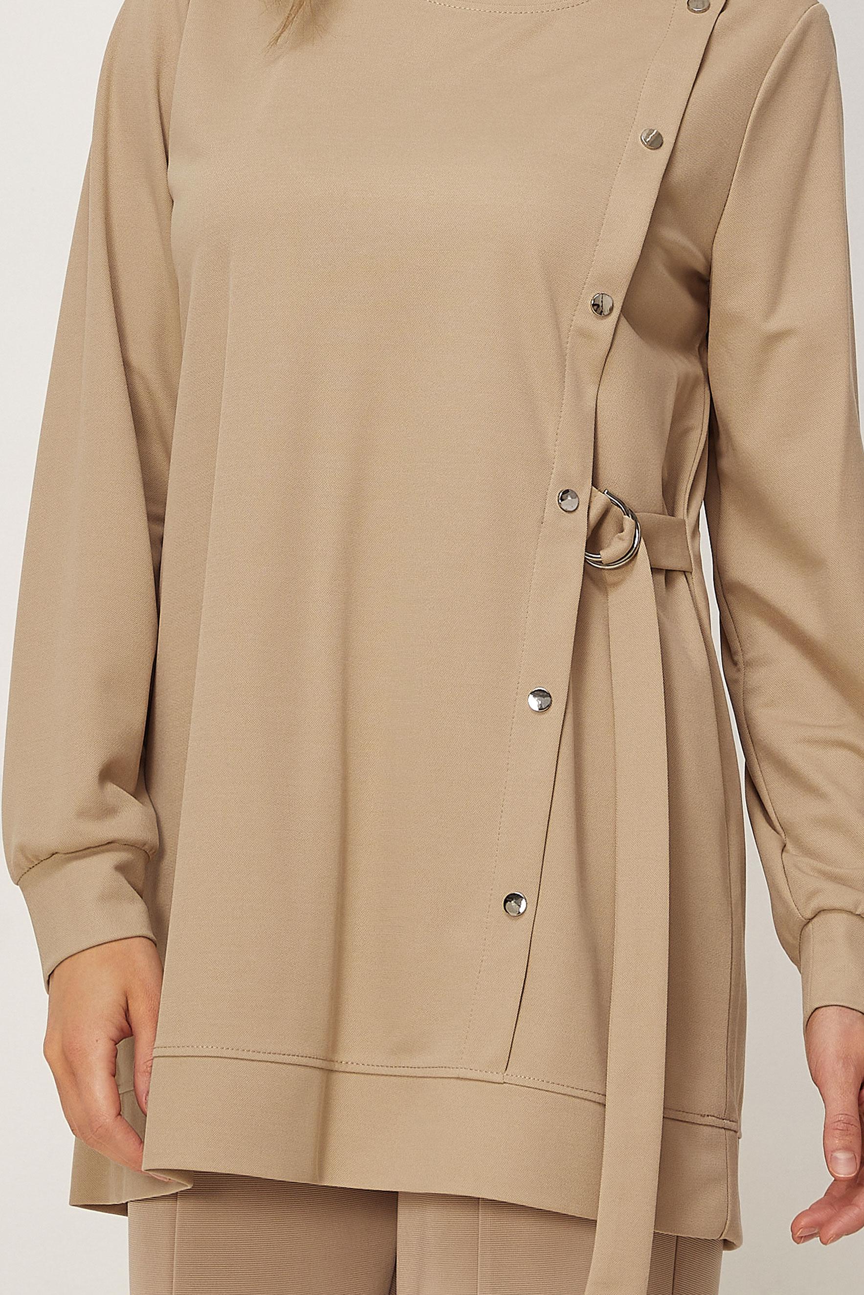 Vêtements hijab BEIGE TUNIQUE DE SURVÊTEMENT À COL ROND 45700