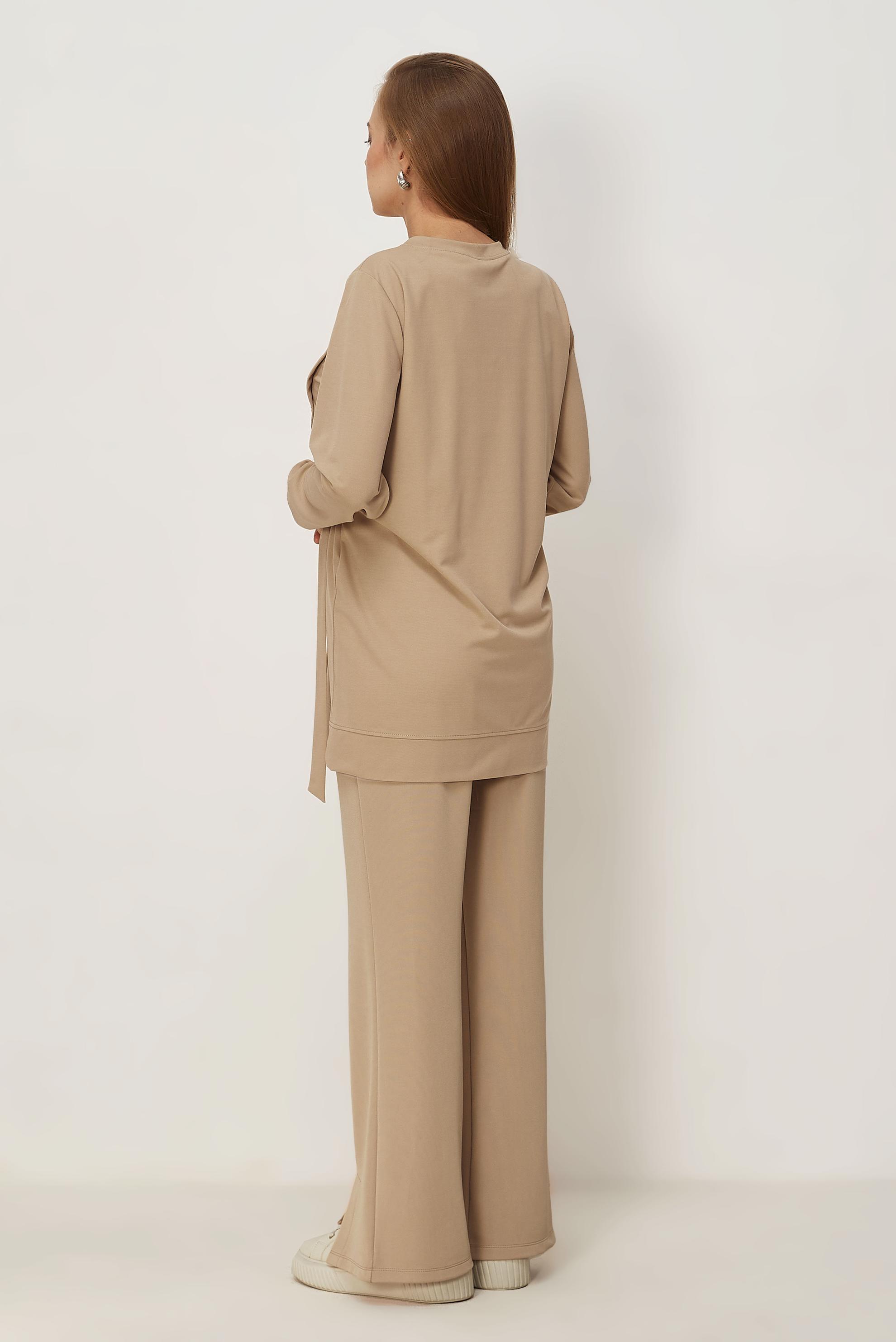 Vêtements hijab BEIGE TUNIQUE DE SURVÊTEMENT À COL ROND 45700
