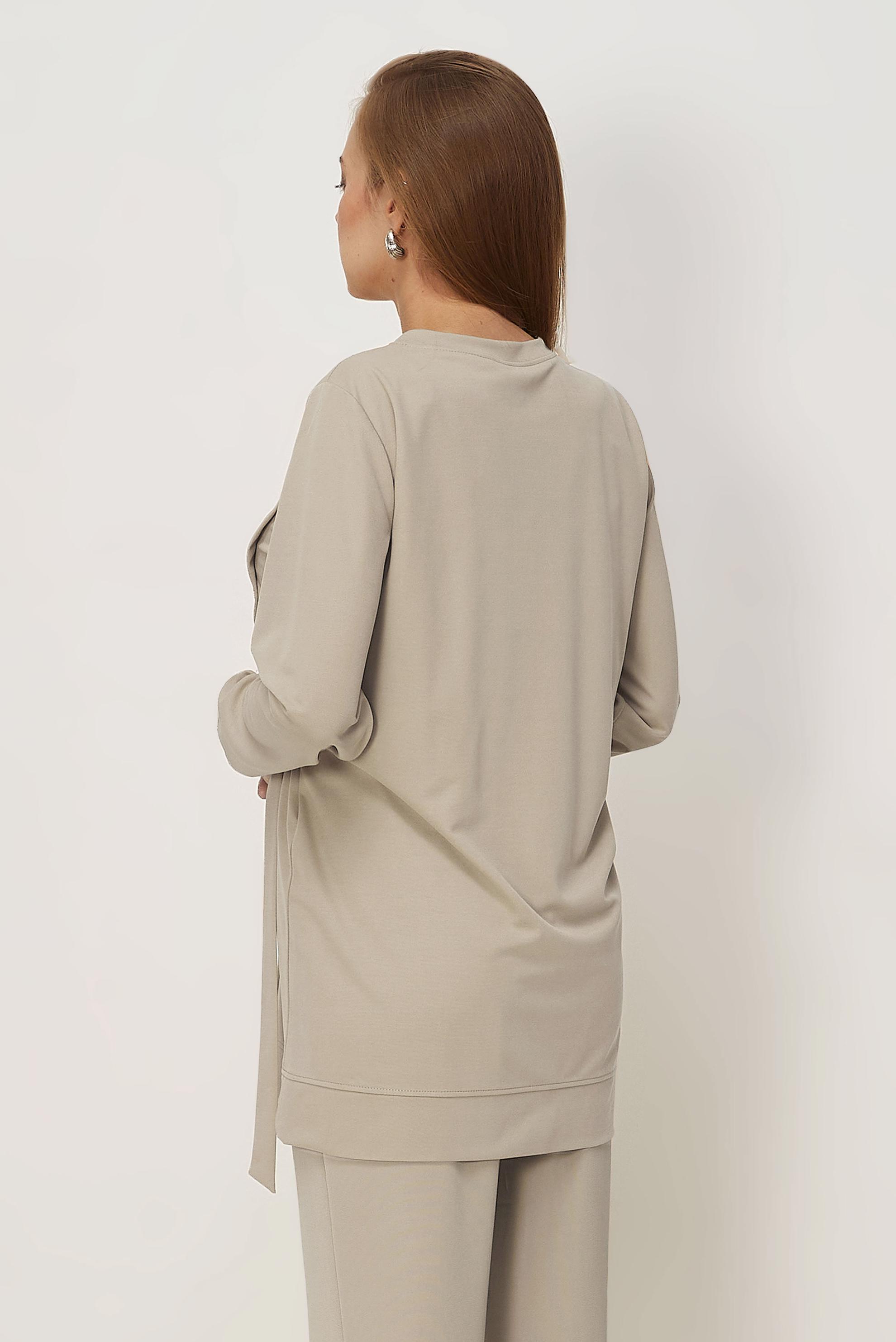 Vêtements hijab BEIGE TUNIQUE DE SURVÊTEMENT À COL ROND 45700
