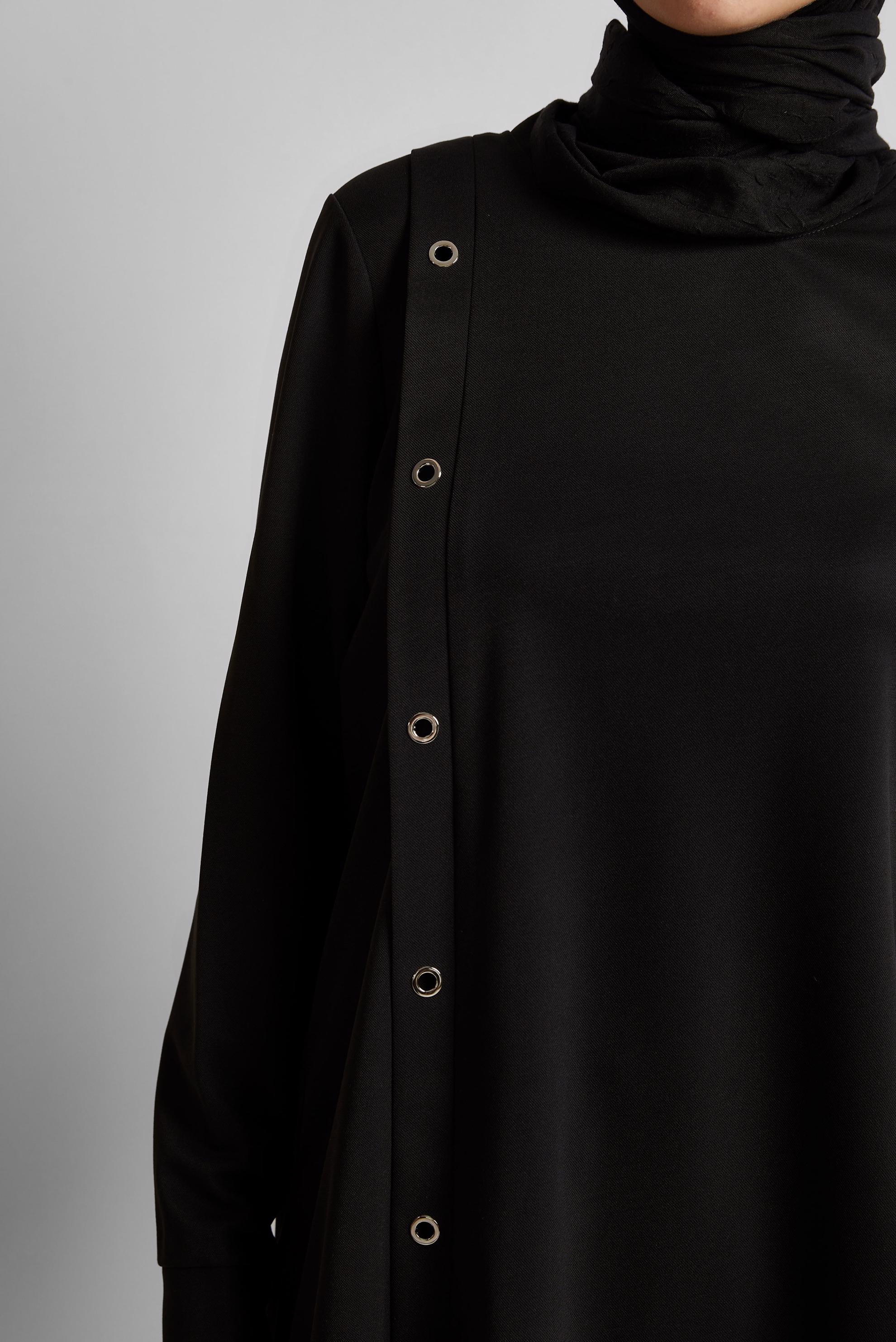 Hijab clothing BLACK EYELET DETAILED TUNIC 45701