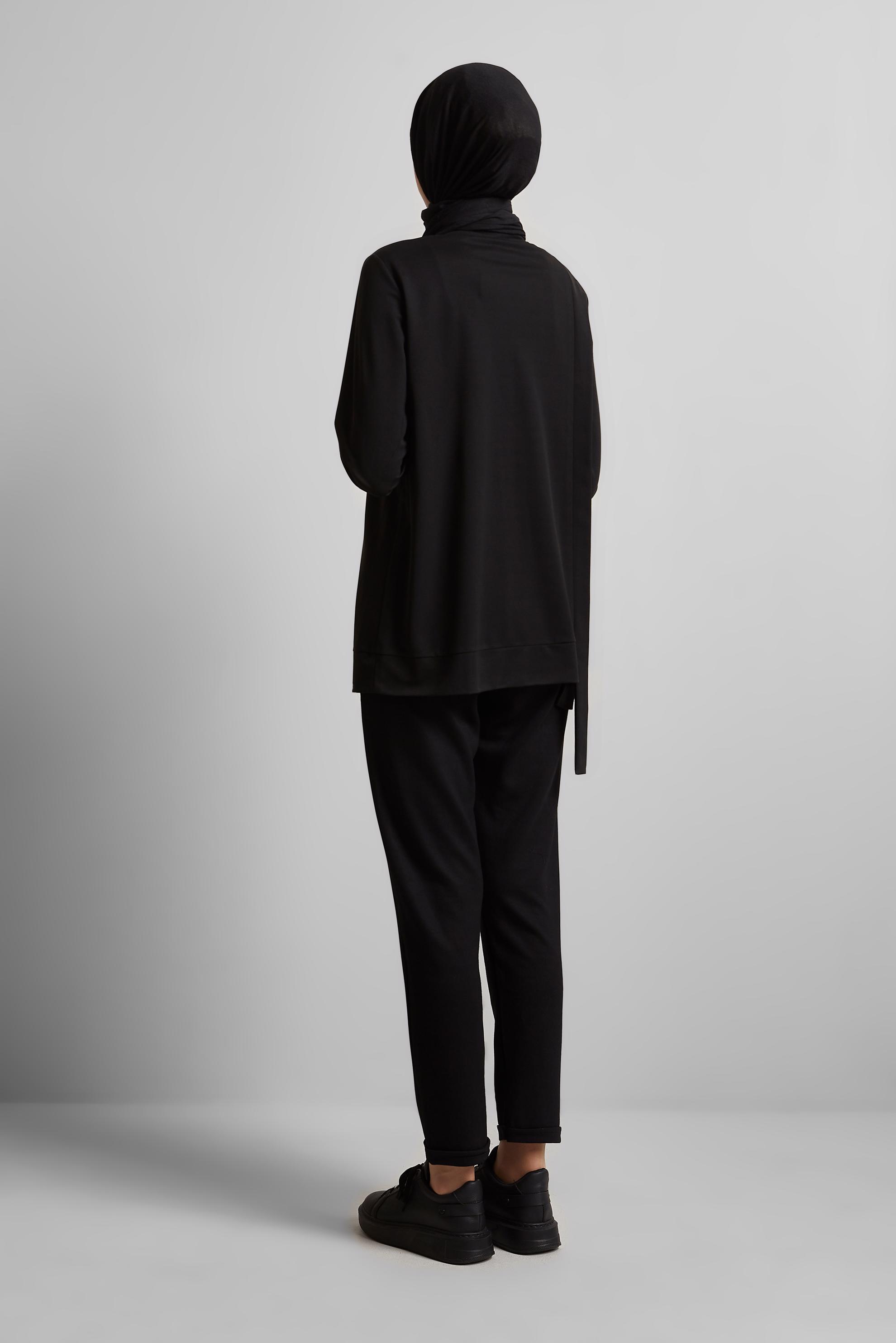 Hijab clothing BLACK EYELET DETAILED TUNIC 45701