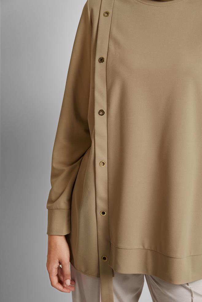Hijab clothing BROWN EYELET DETAILED TUNIC 45701 - ALVİNA