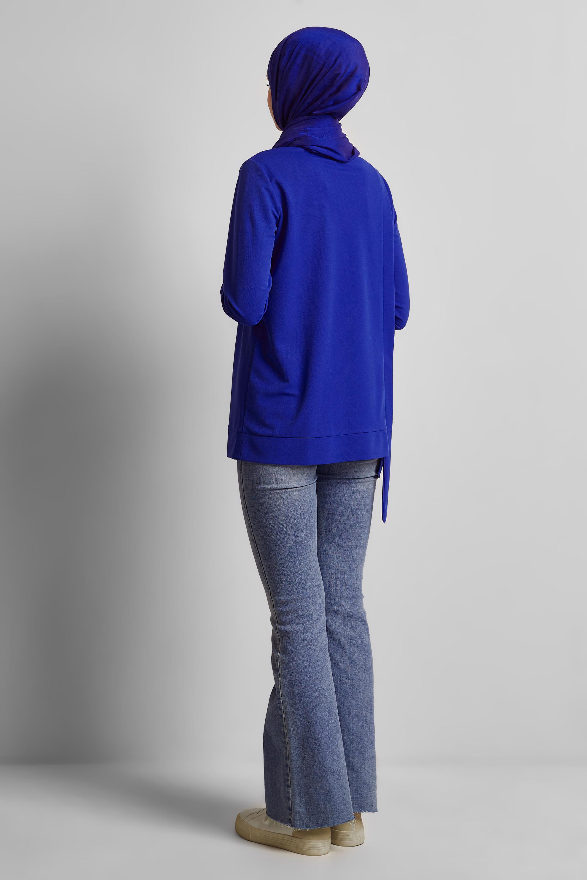 Vêtements hijab BLEU MARINE TUNIQUE DÉTAILLÉE À ŒILLETS 45701