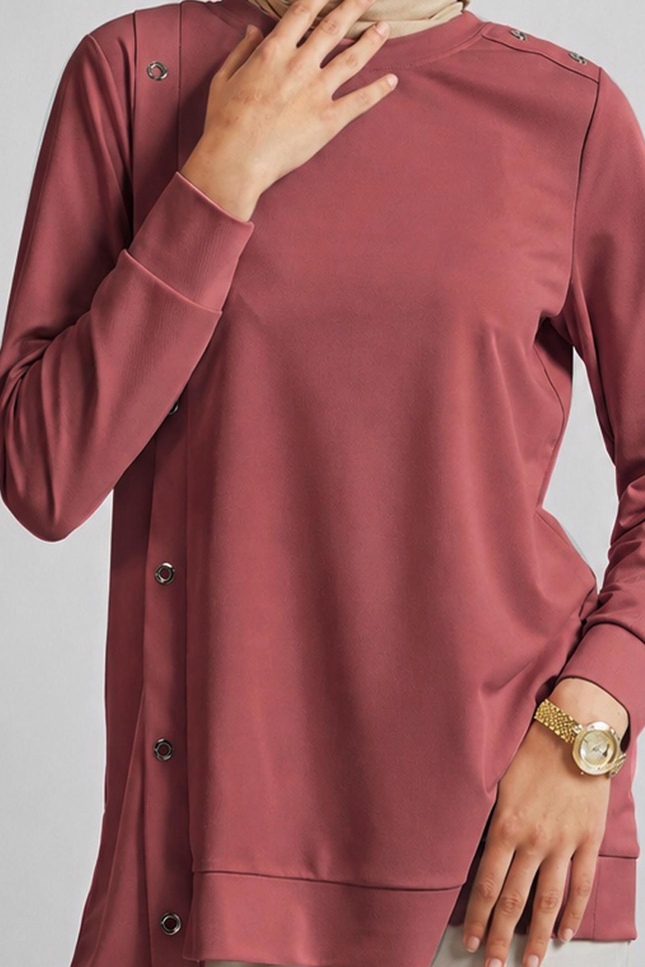 Vêtements hijab ROSE TUNIQUE DÉTAILLÉE À ŒILLETS 45701