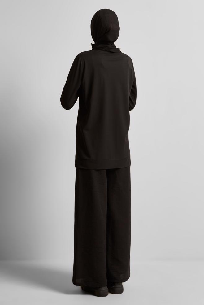 Hijab clothing BLACK TRACKSUIT TUNIC 45741 - ALVİNA