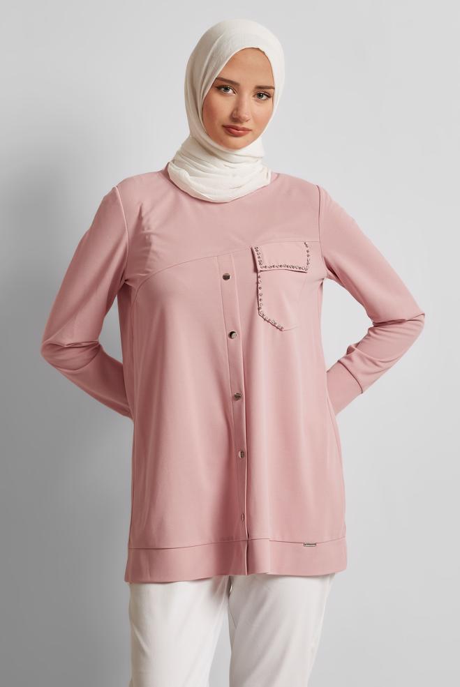 Hijab clothing POWDER TRACKSUIT TUNIC 45741 - ALVİNA