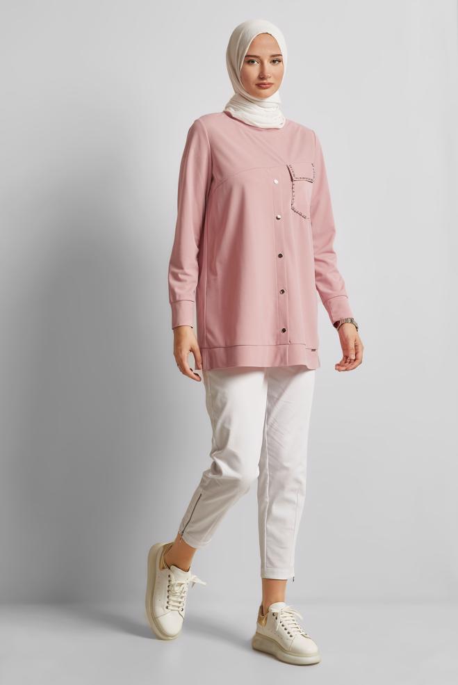 Hijab clothing POWDER TRACKSUIT TUNIC 45741 - ALVİNA