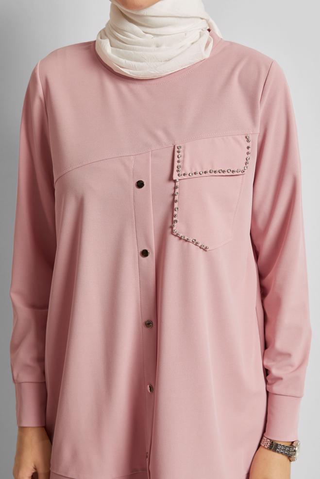 Hijab clothing POWDER TRACKSUIT TUNIC 45741 - ALVİNA