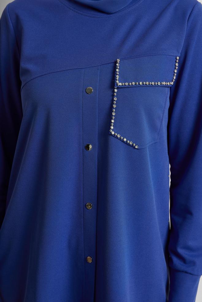 Hijab clothing NAVY BLUE TRACKSUIT TUNIC 45741 - ALVİNA