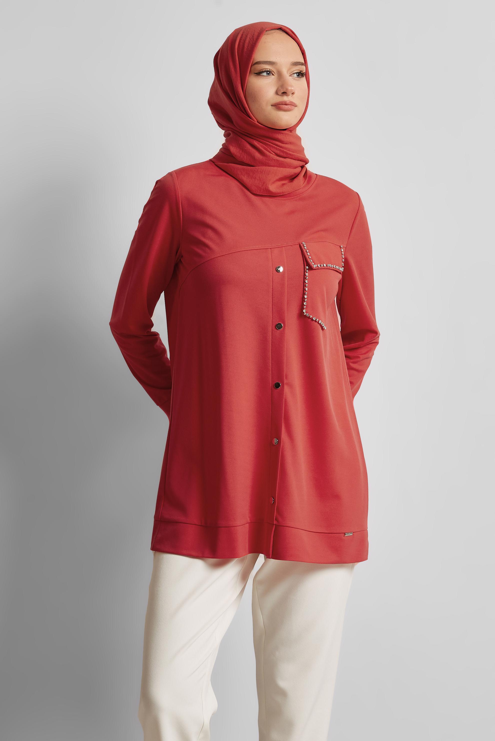 Vêtements hijab ROUGE TUNIQUE DE SURVÊTEMENT 45741