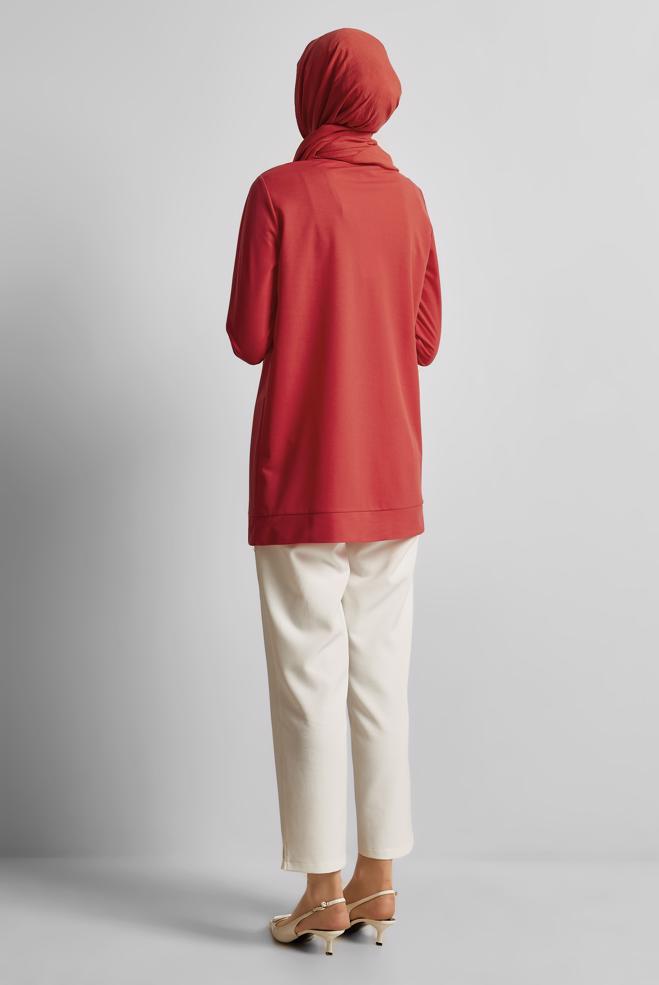 Hijab clothing RED TRACKSUIT TUNIC 45741 - ALVİNA