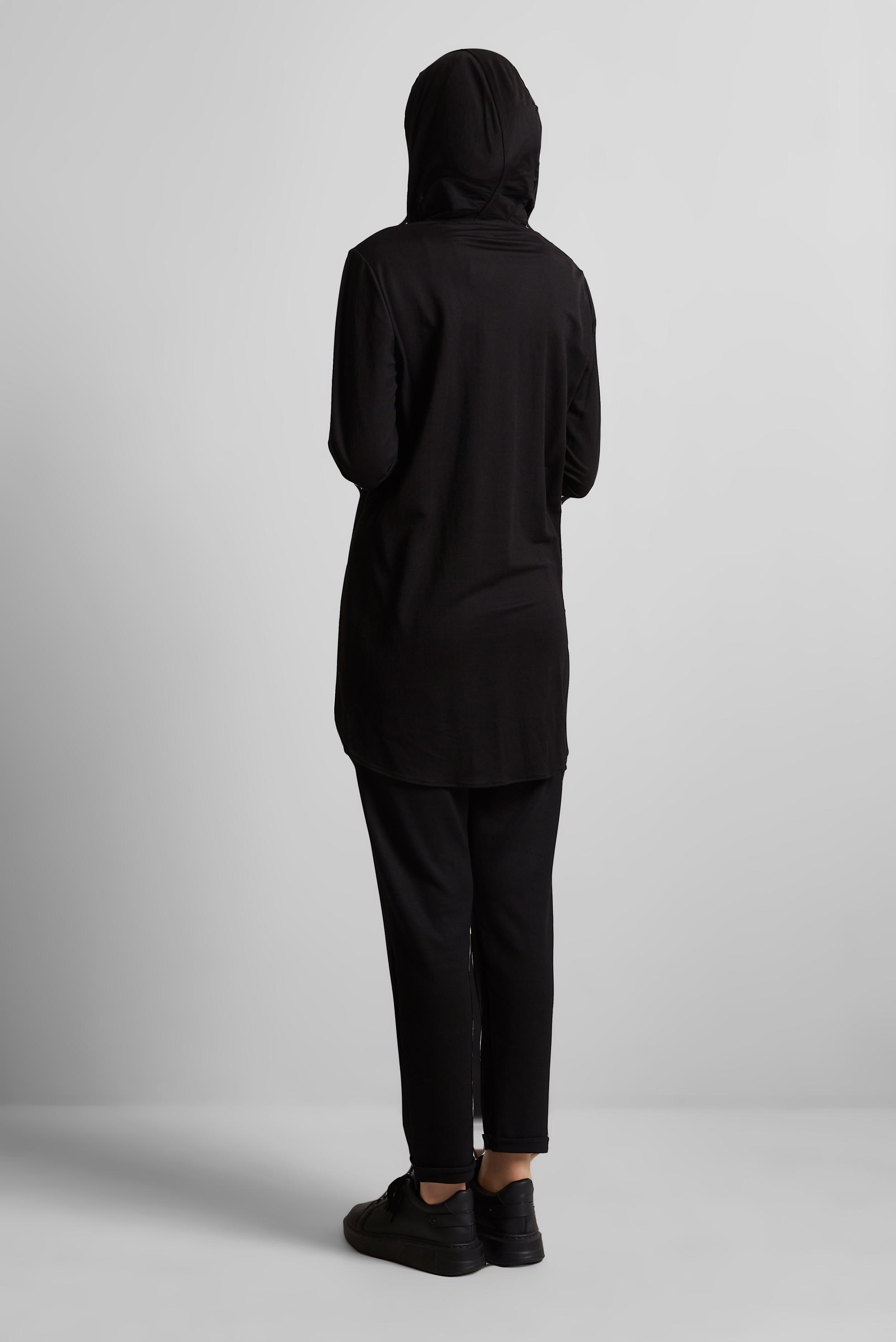 Hijab clothing BLACK HOODED TRACKSUIT TUNIC 45742