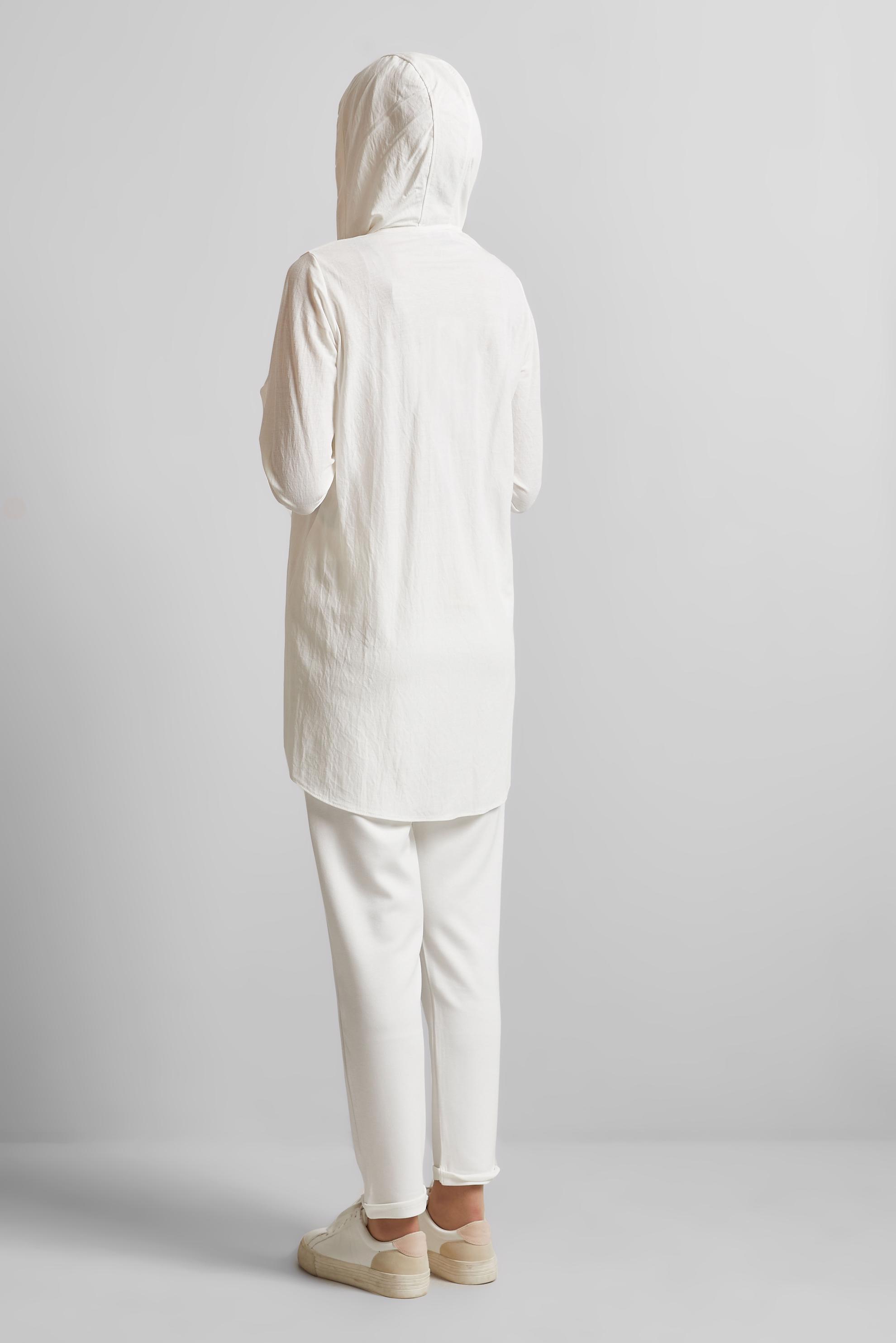 Hijab clothing WHITE HOODED TRACKSUIT TUNIC 45742