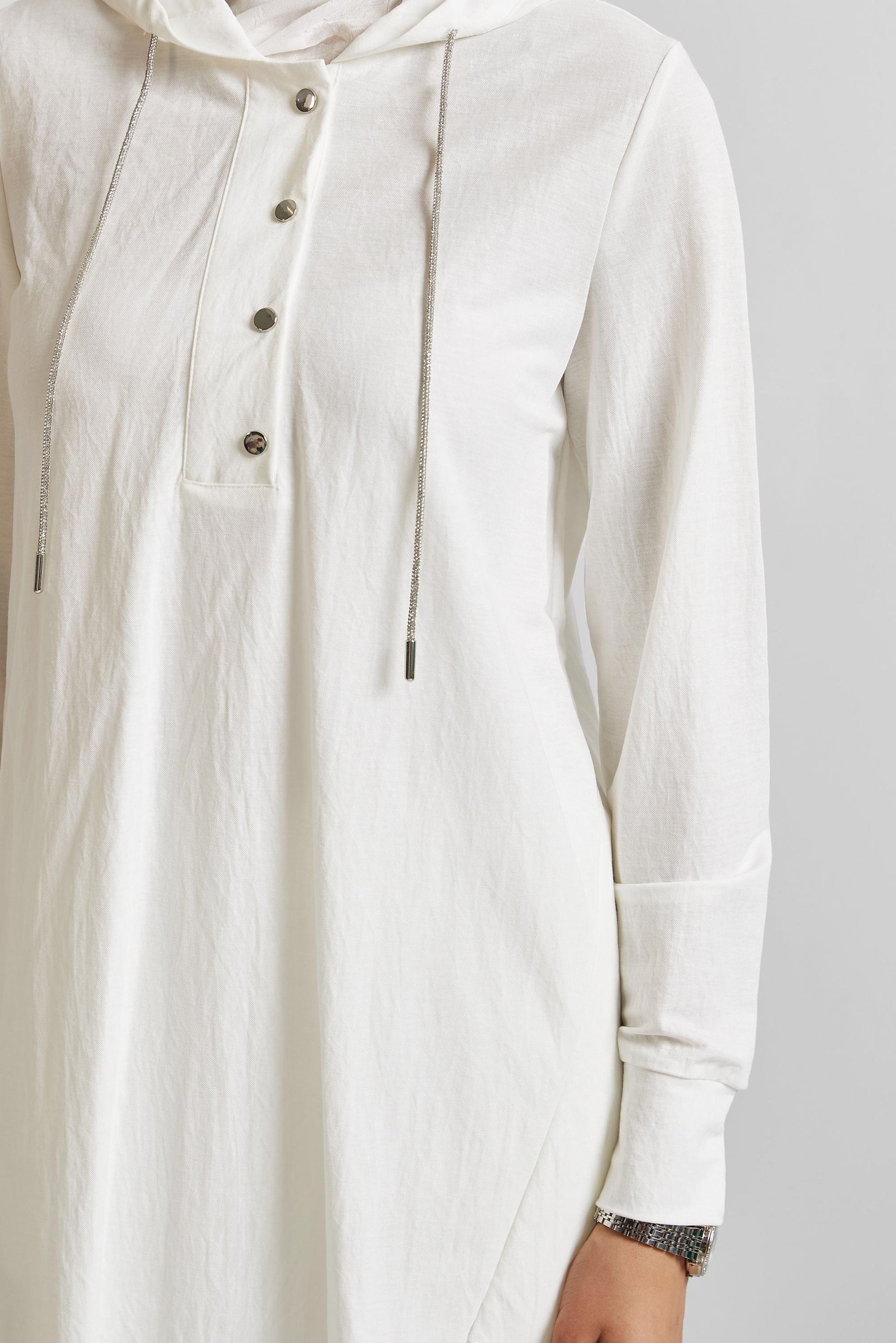 Hijab clothing WHITE HOODED TRACKSUIT TUNIC 45742