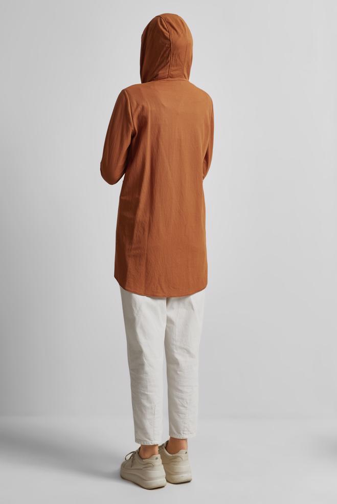 Hijab clothing ORANGE HOODED TRACKSUIT TUNIC 45742 - ALVİNA
