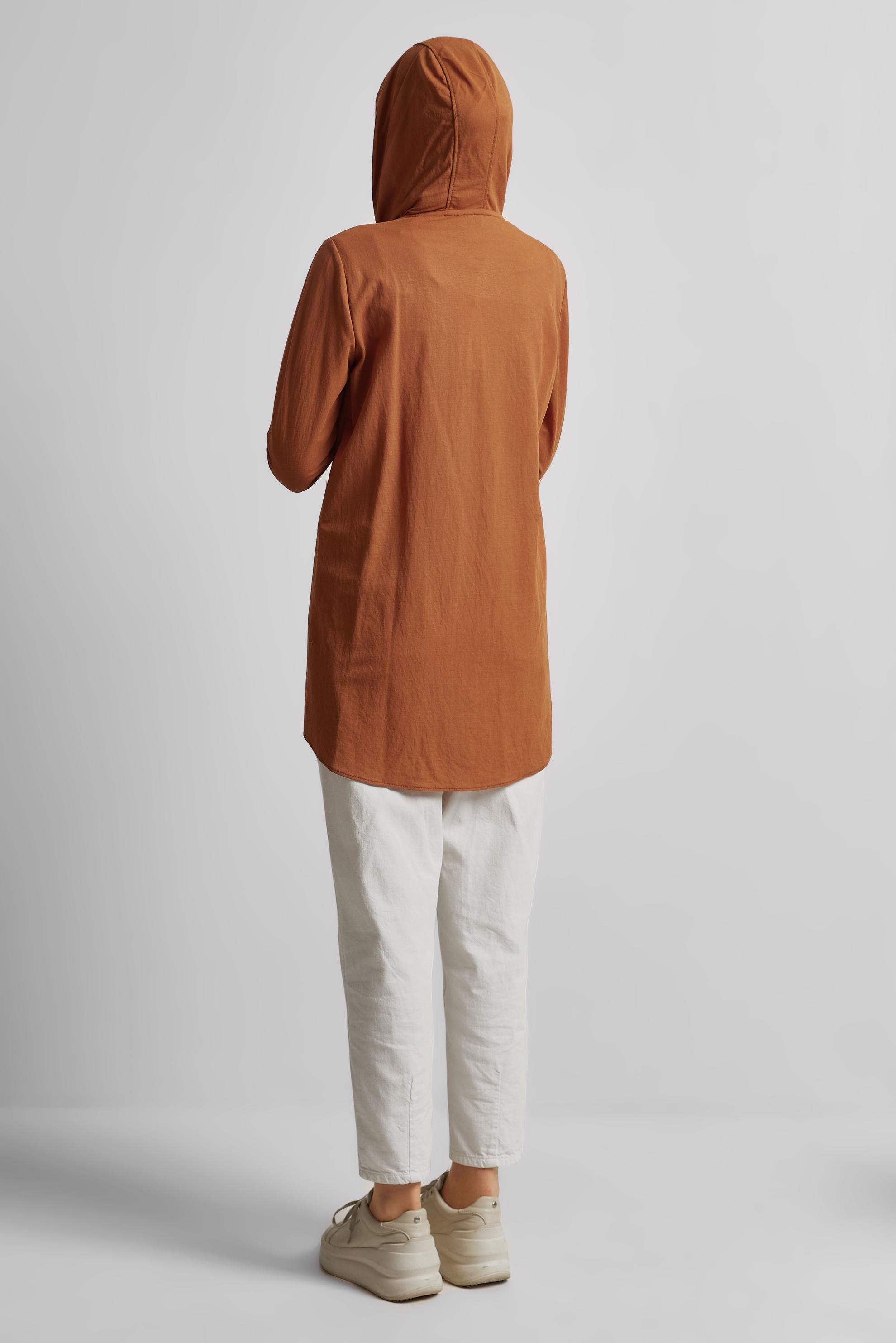 Hijab clothing ORANGE HOODED TRACKSUIT TUNIC 45742