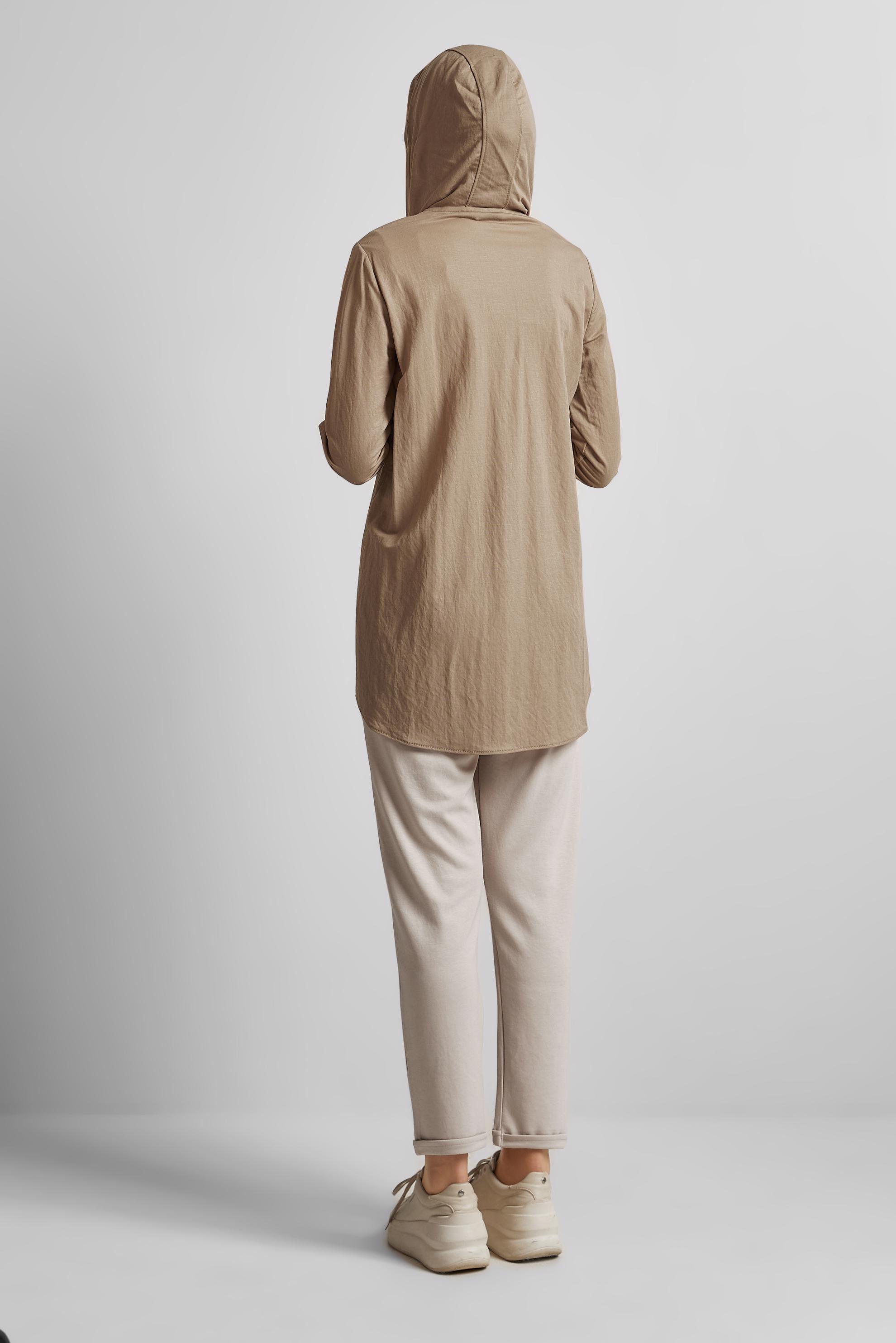 Vêtements hijab BRUN TUNIQUE DE SURVÊTEMENT À CAPUCHE 45742