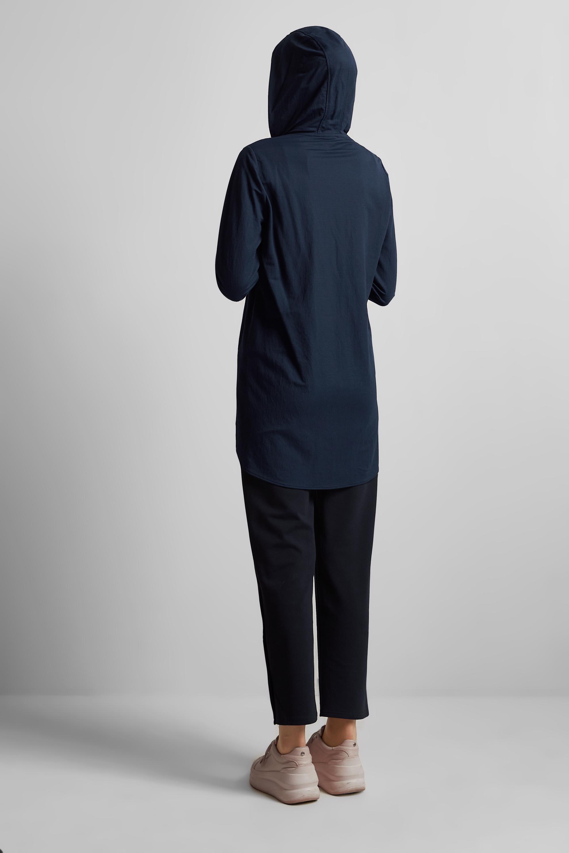 Hijab clothing NAVY BLUE HOODED TRACKSUIT TUNIC 45742